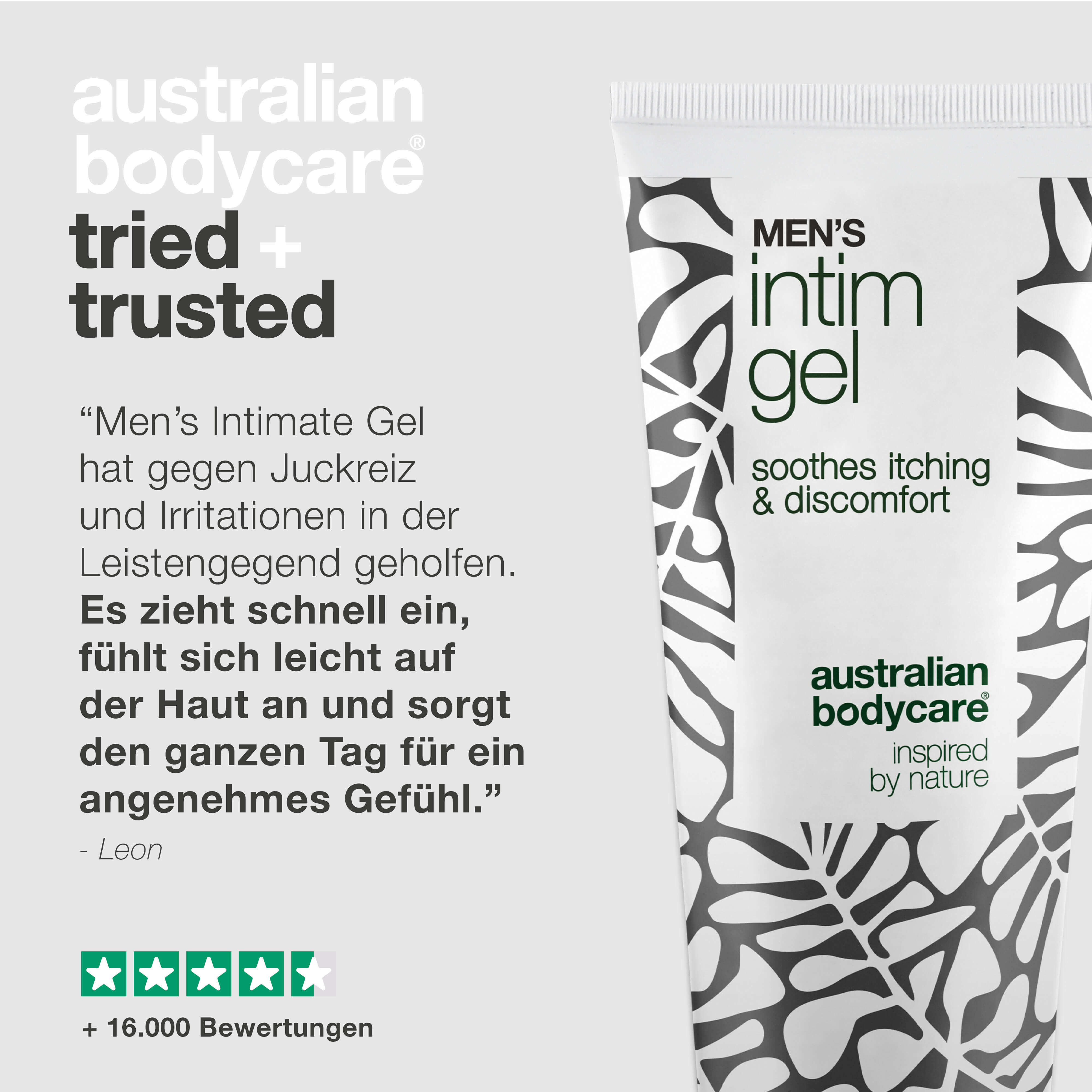 Intimgel für Männer – Lindert Juckreiz und Hautreizungen — Verabschiede dich von Juckreiz mit Intimgel für Männer. Hält die Haut frisch & gepflegt mit nicht fettender, schnell einziehender Formel