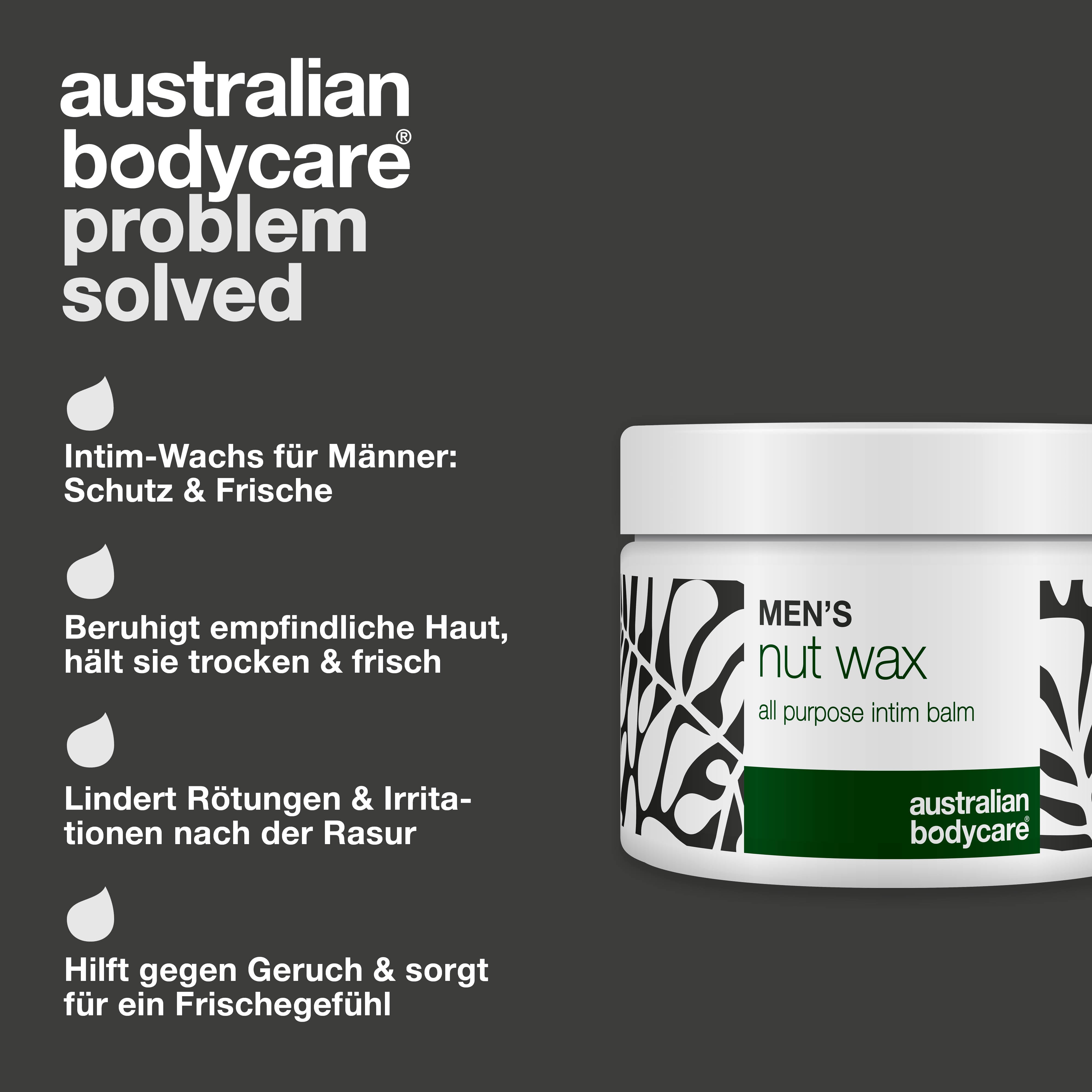 Intimpflege-Balsam für Männer schützt vor Schweiß, Hautreizungen und Juckreiz. Perfekt für empfindliche Haut dank sanfter, pflanzlicher Inhaltsstoffe.