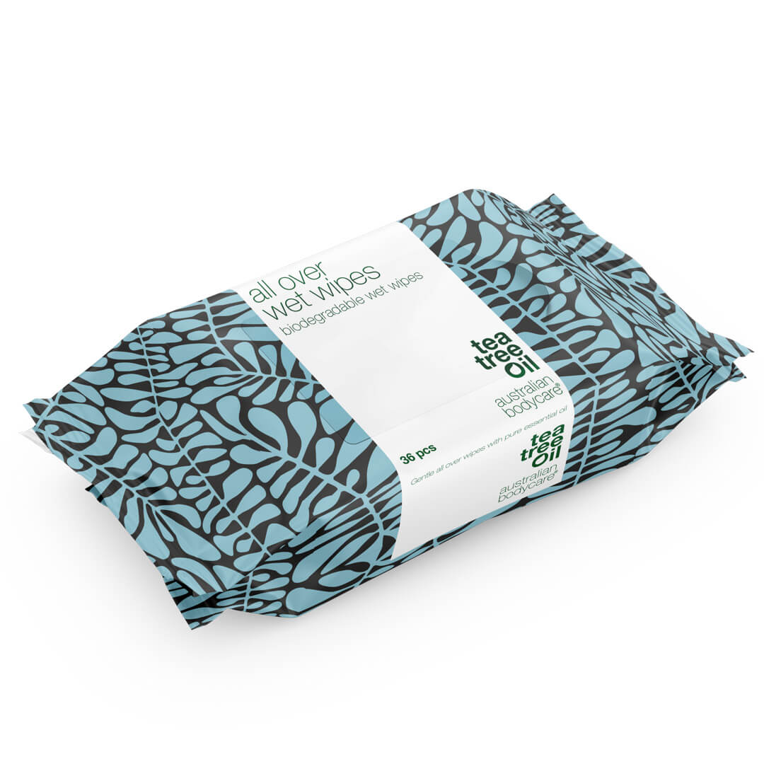 Feuchttücher mit Teebaumöl 36 Stück - Aus biologisch abbaubarem Material