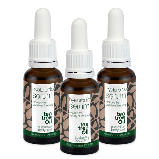 3 x Hyaluronsäure-Serum für strahlende Haut bei feinen Linien - Mit Hyaluronsäure 2 % und Vitamin B5 bei feinen Linien und Falten