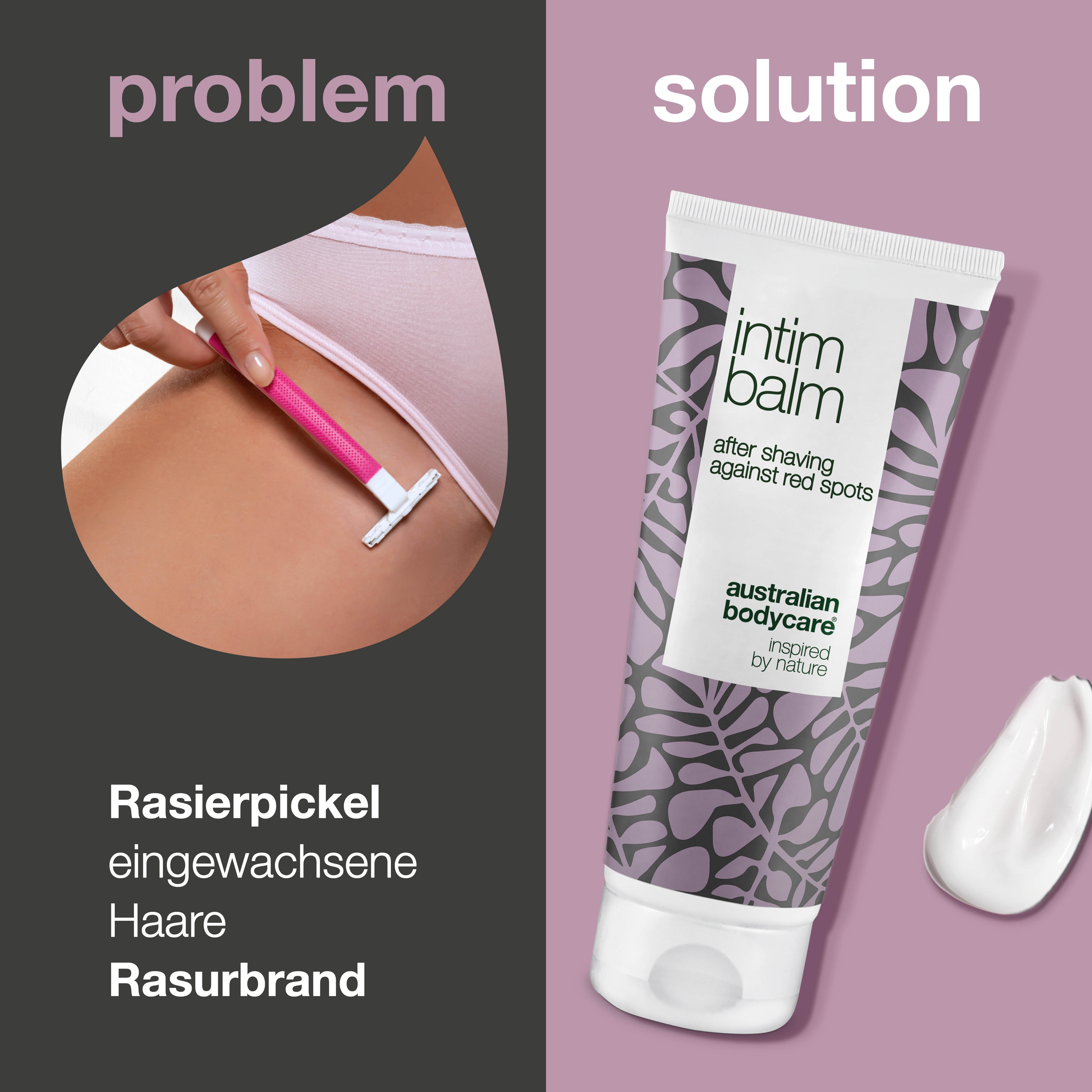 Intimrasur After Shave — After Shave Balsam für Intimbereich gegen Rasierpickel und Rasurbrand