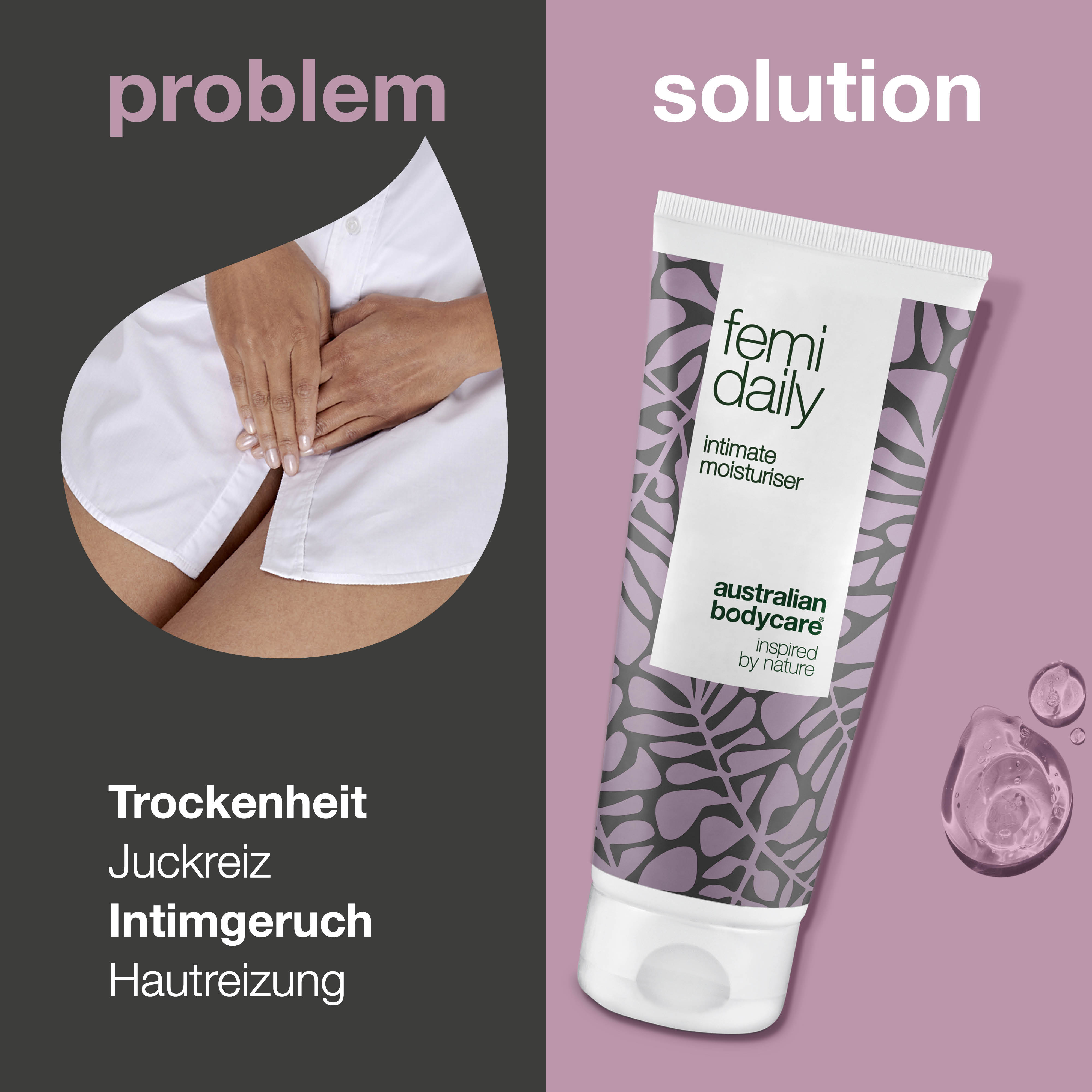 Femi Daily Gegen Beschwerden im Intimbereich — Intimpflege Gel gegen unerwünschte Gerüche, Juckreiz und Hautreizungen im Intimbereich