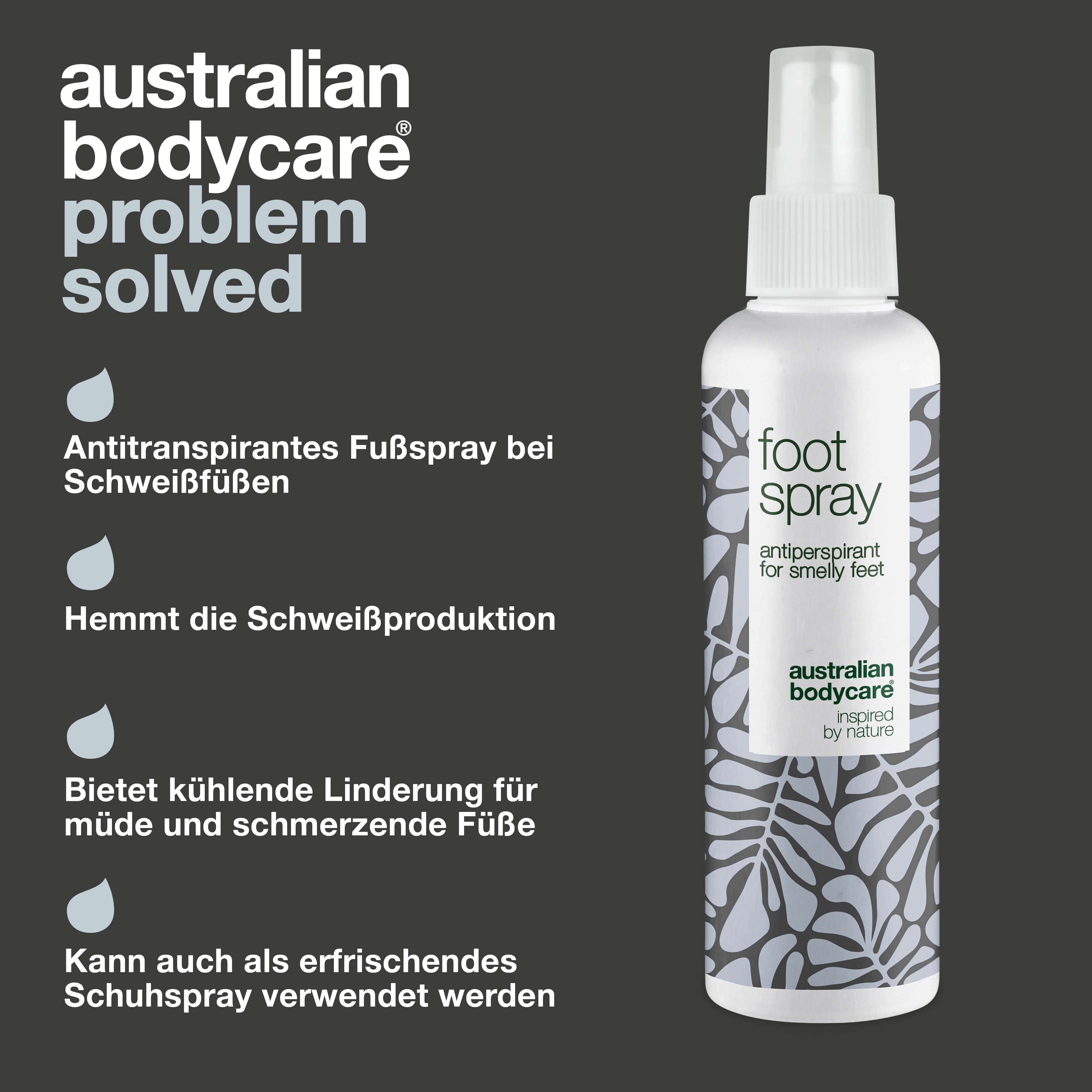 Fuß & Schuhdeo gegen Fußgeruch — Fußspray Antitranspirant bei Schweißfüßen