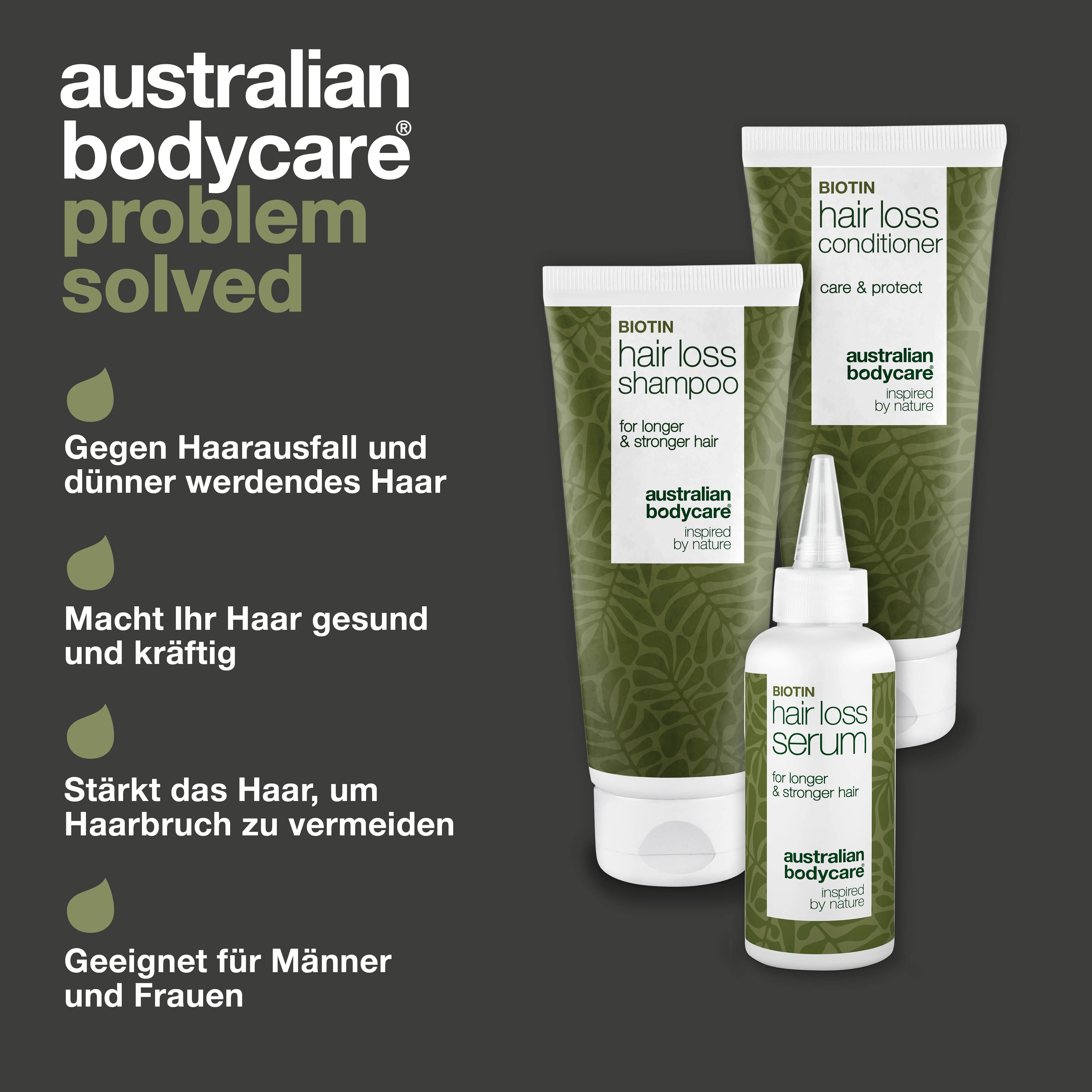 Haarausfall 3er Set — 3 Produkte für gesundes, starkes und langes Haar
