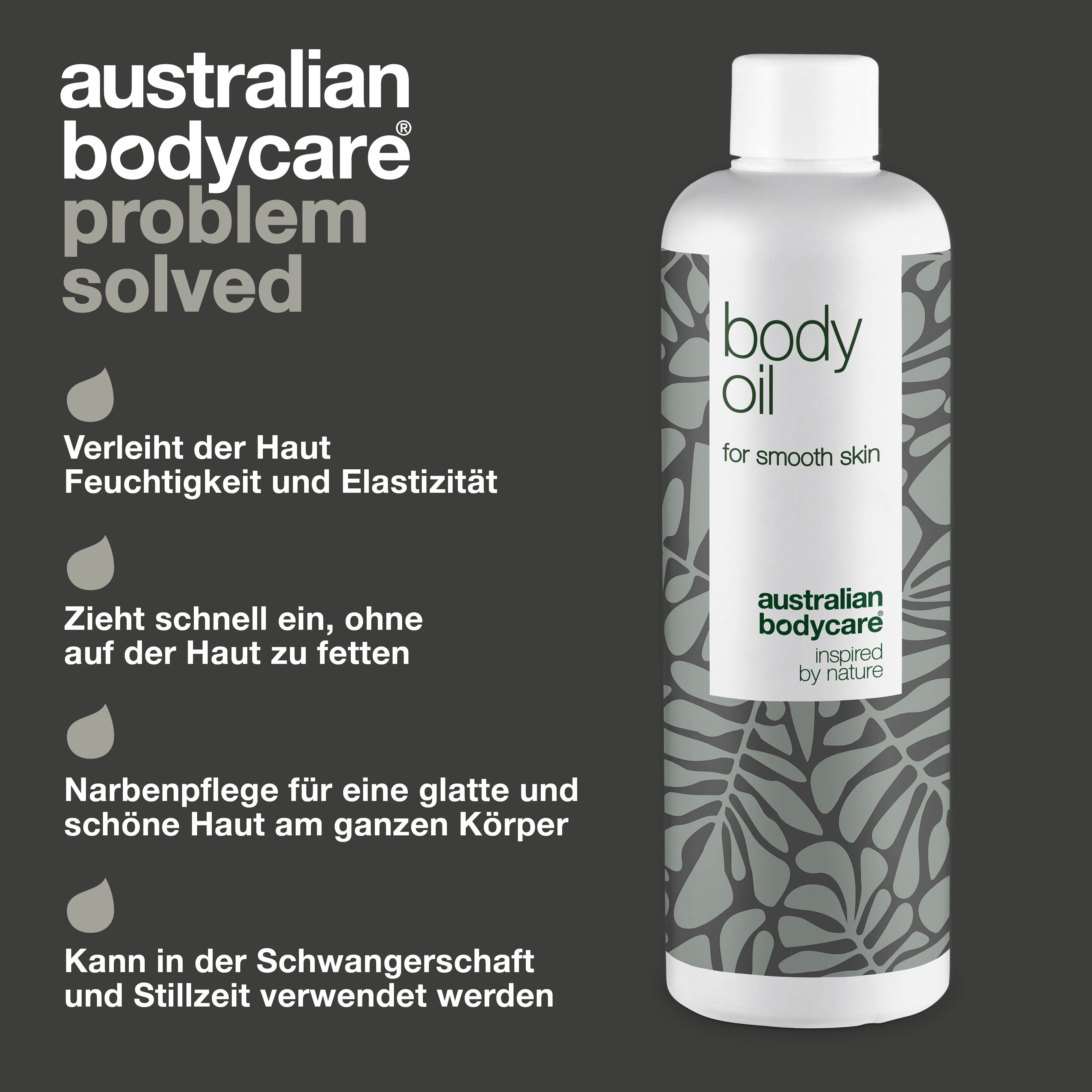 Body Oil – Reduziert Dehnungsstreifen, Narben und Pigmentflecken — Body Oil reduziert Dehnungsstreifen, Narben und Pigmentflecken. Mit Mandelöl, Squalan und Vitamin E für eine hydratisierte, geschmeidige Haut.
