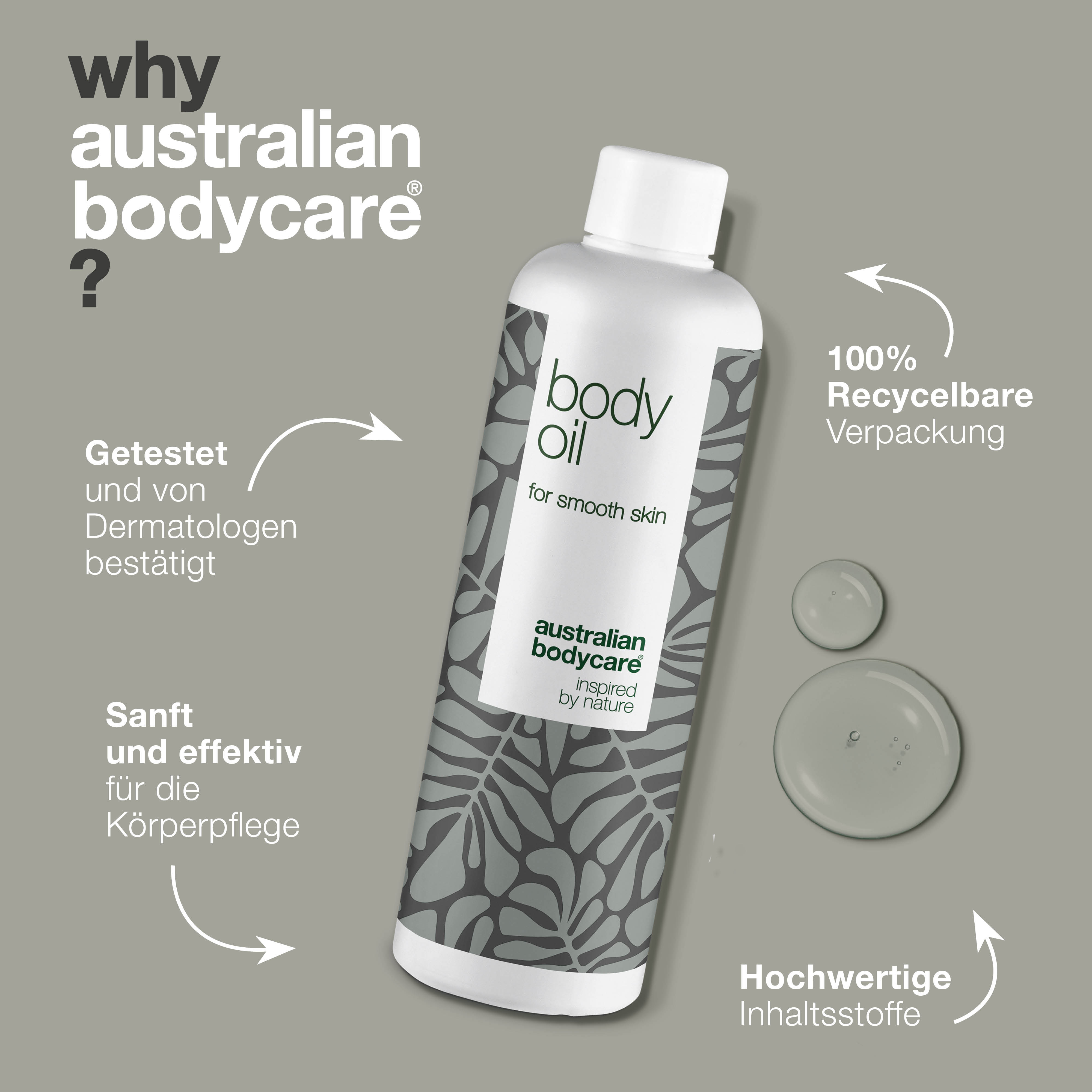 Body Oil – Reduziert Dehnungsstreifen, Narben und Pigmentflecken — Body Oil reduziert Dehnungsstreifen, Narben und Pigmentflecken. Mit Mandelöl, Squalan und Vitamin E für eine hydratisierte, geschmeidige Haut.