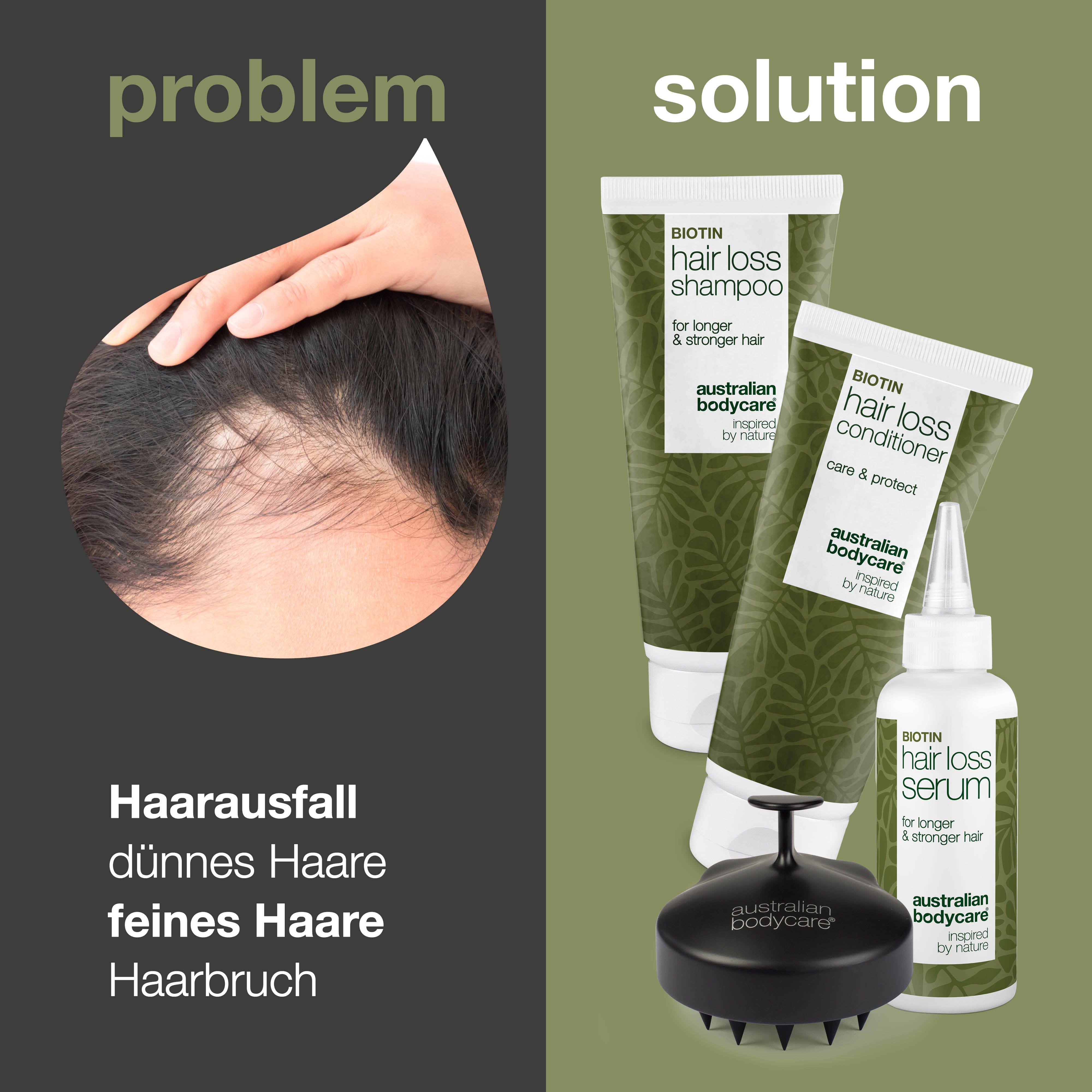 Das ultimative Paket bei Haarausfall — 4 Produkte zur Anwendung bei Haarausfall, ausdünnendem und beschädigtem Haar