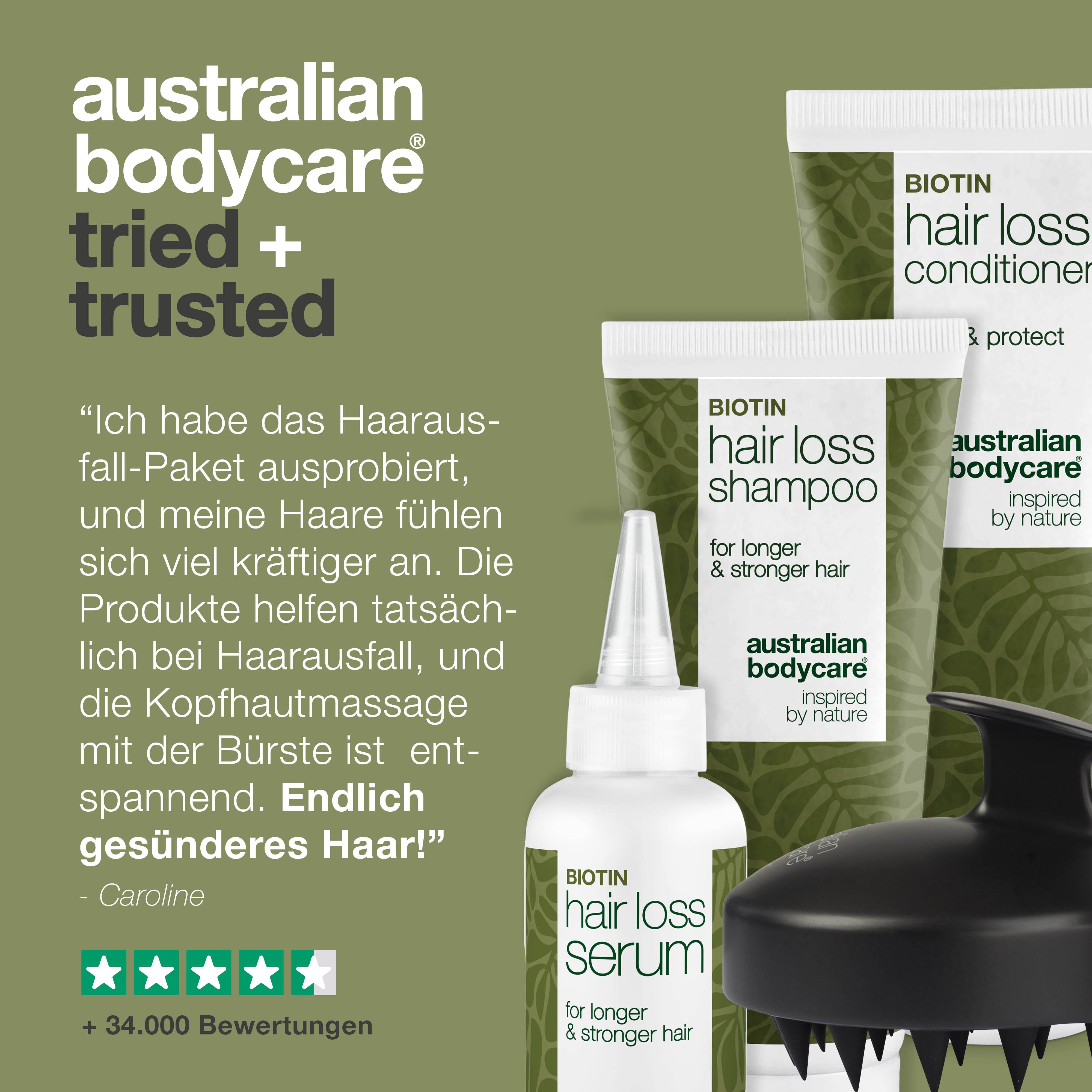 Das ultimative Paket bei Haarausfall — 4 Produkte zur Anwendung bei Haarausfall, ausdünnendem und beschädigtem Haar
