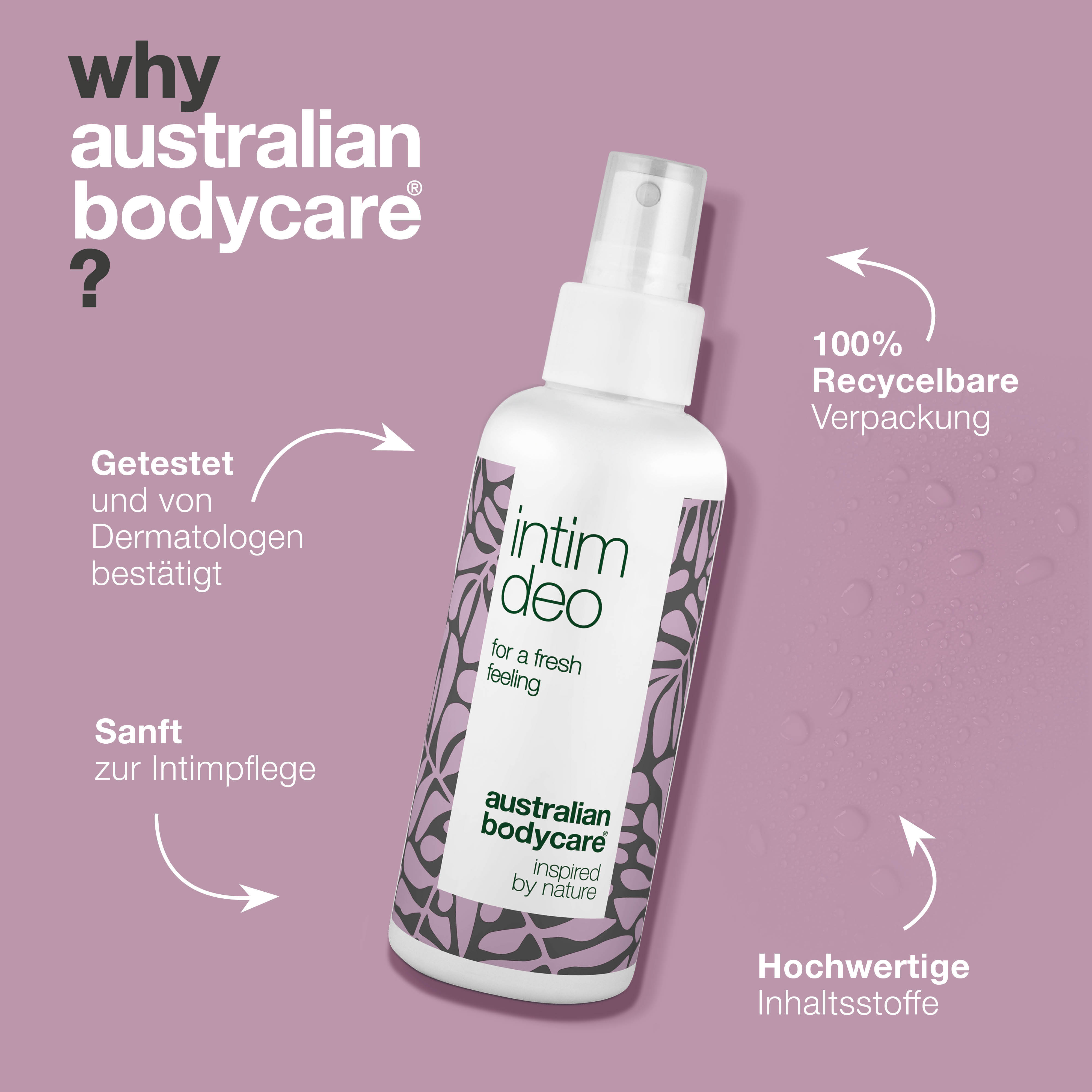 Intim Deo Spray — Intim Deodorant gegen unangenehmer Geruch und Irritation im Intimbereich