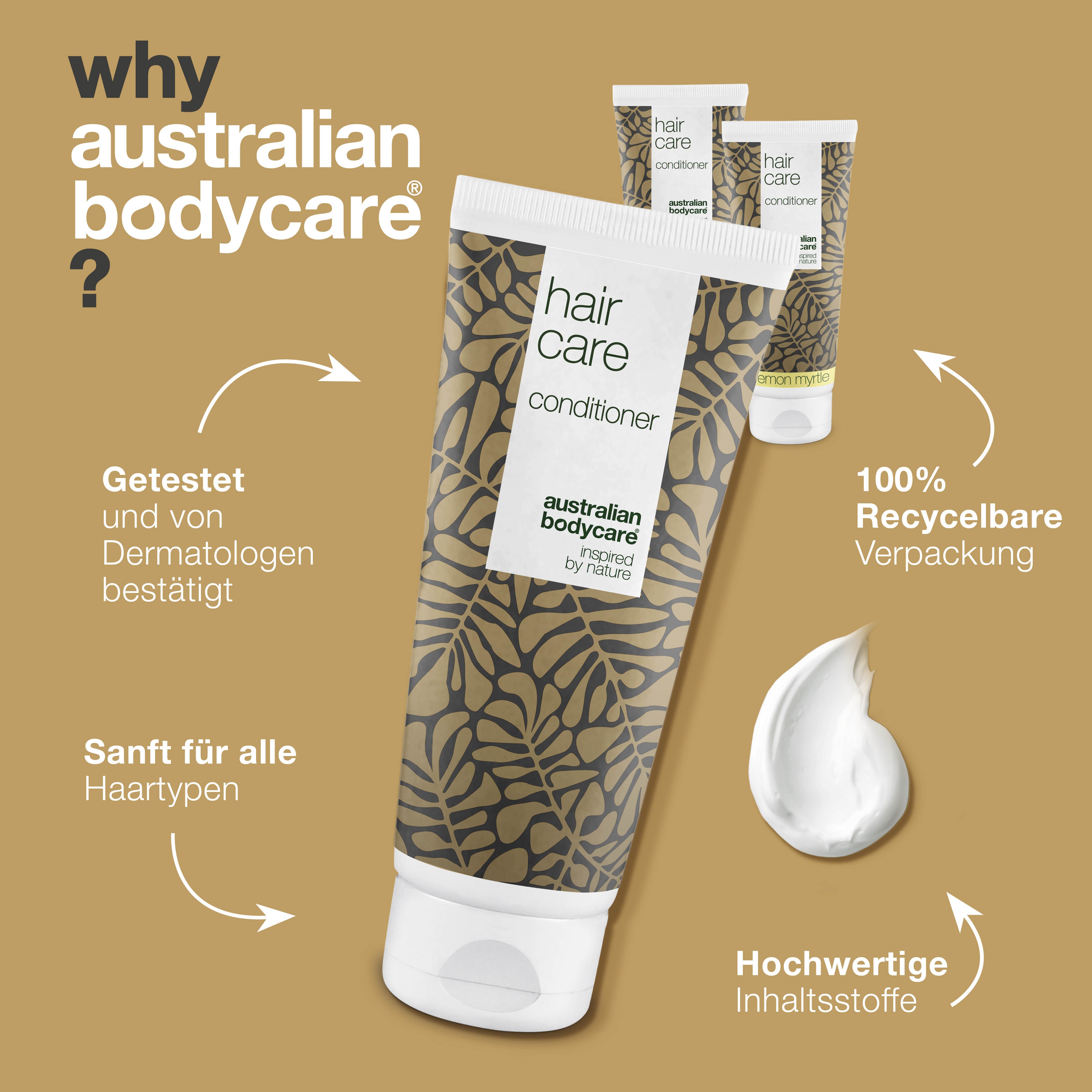 3 Hair Care Spülung - Angebotspaket — Angebotspaket mit 3 Haarspülungen (200 ml): Teebaumöl & Lemon Myrtle