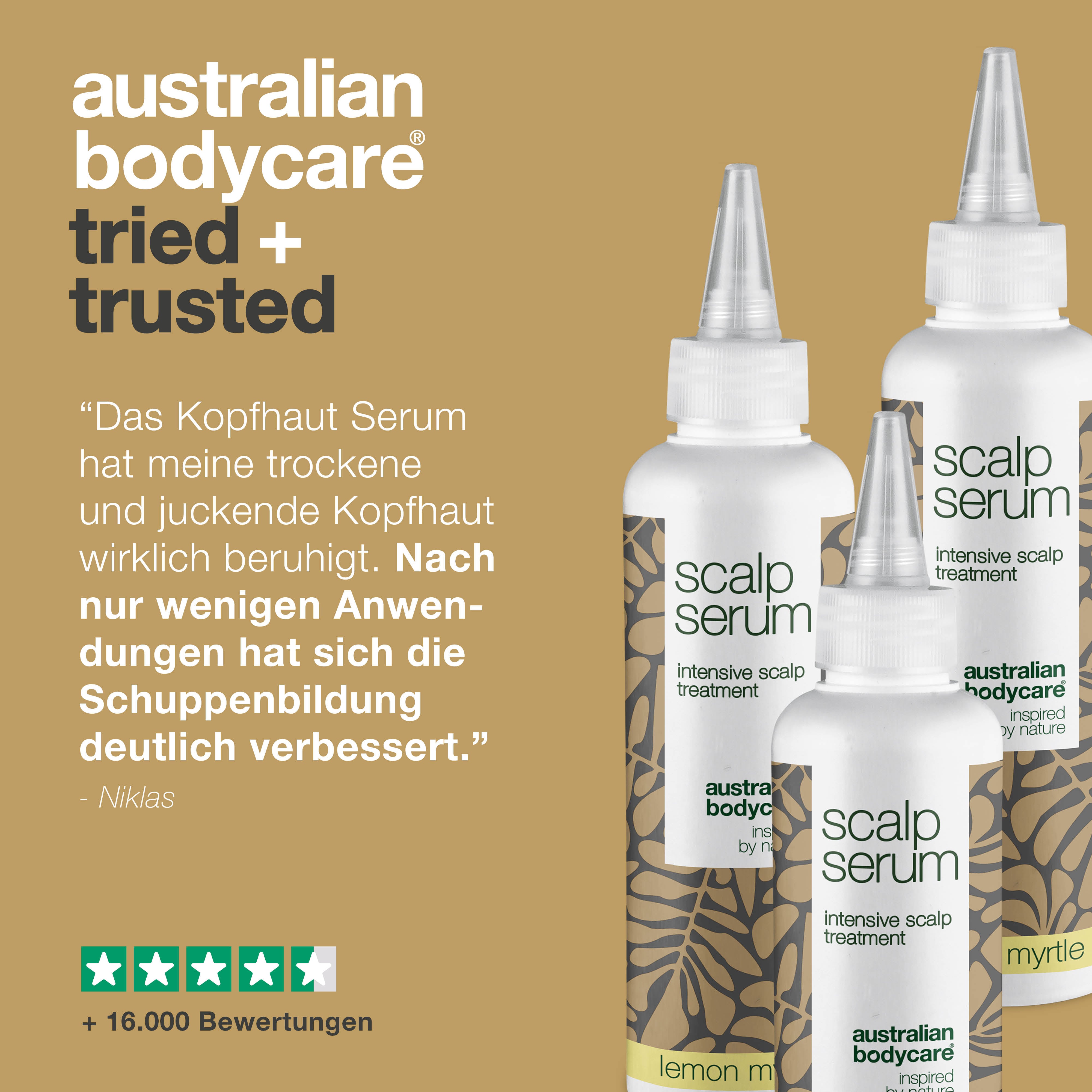3 für 2 Kopfhaut Serum 150 ml - Paketangebot — Set mit 3 Kopfhaut Seren (150 ml): Teebaumöl & Zitronenmyrte