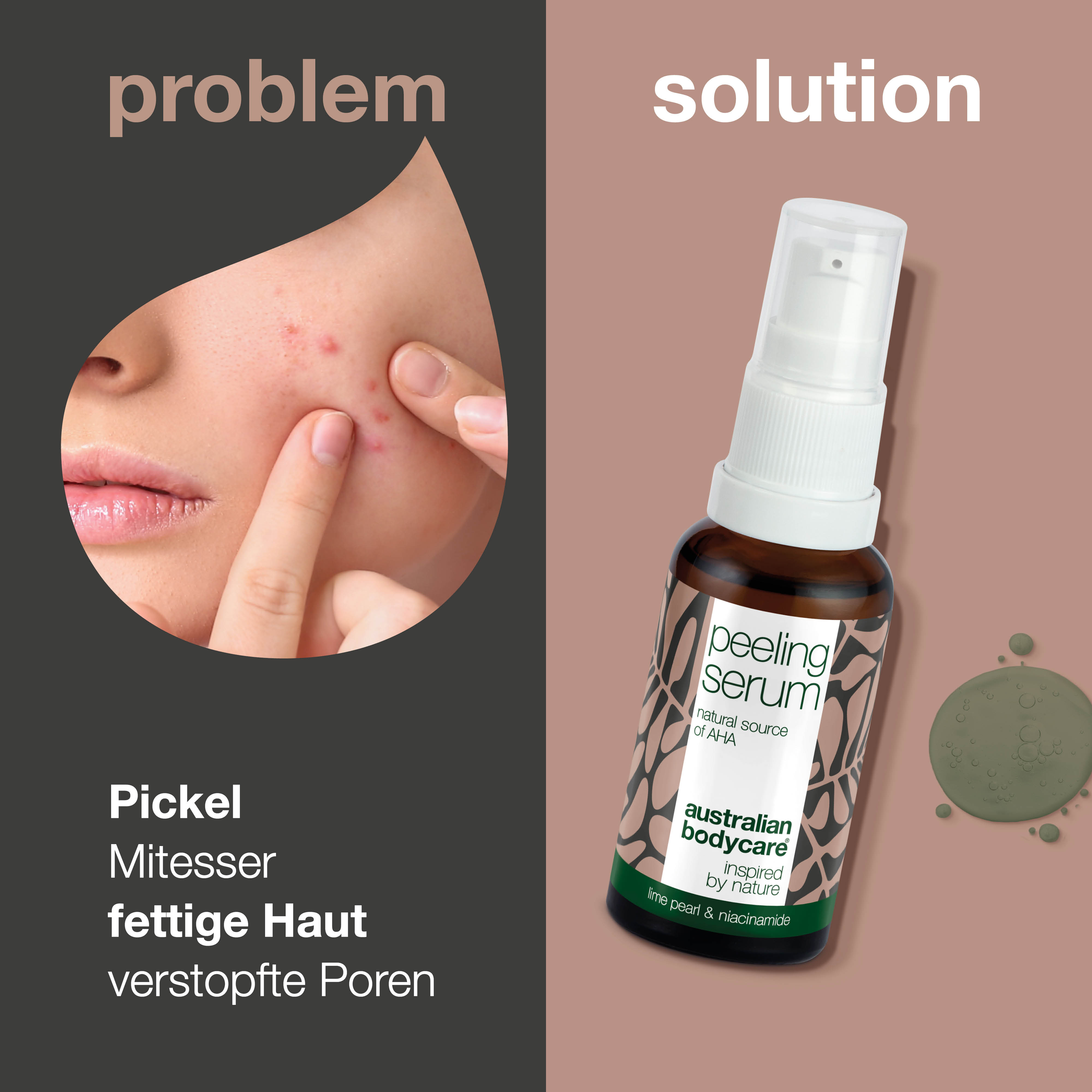 Peeling Serum für gesichtspeeling — Natürliches Peelingserum mit AHA (Fruchtsäure) & Niacinamid für eine glatte Haut