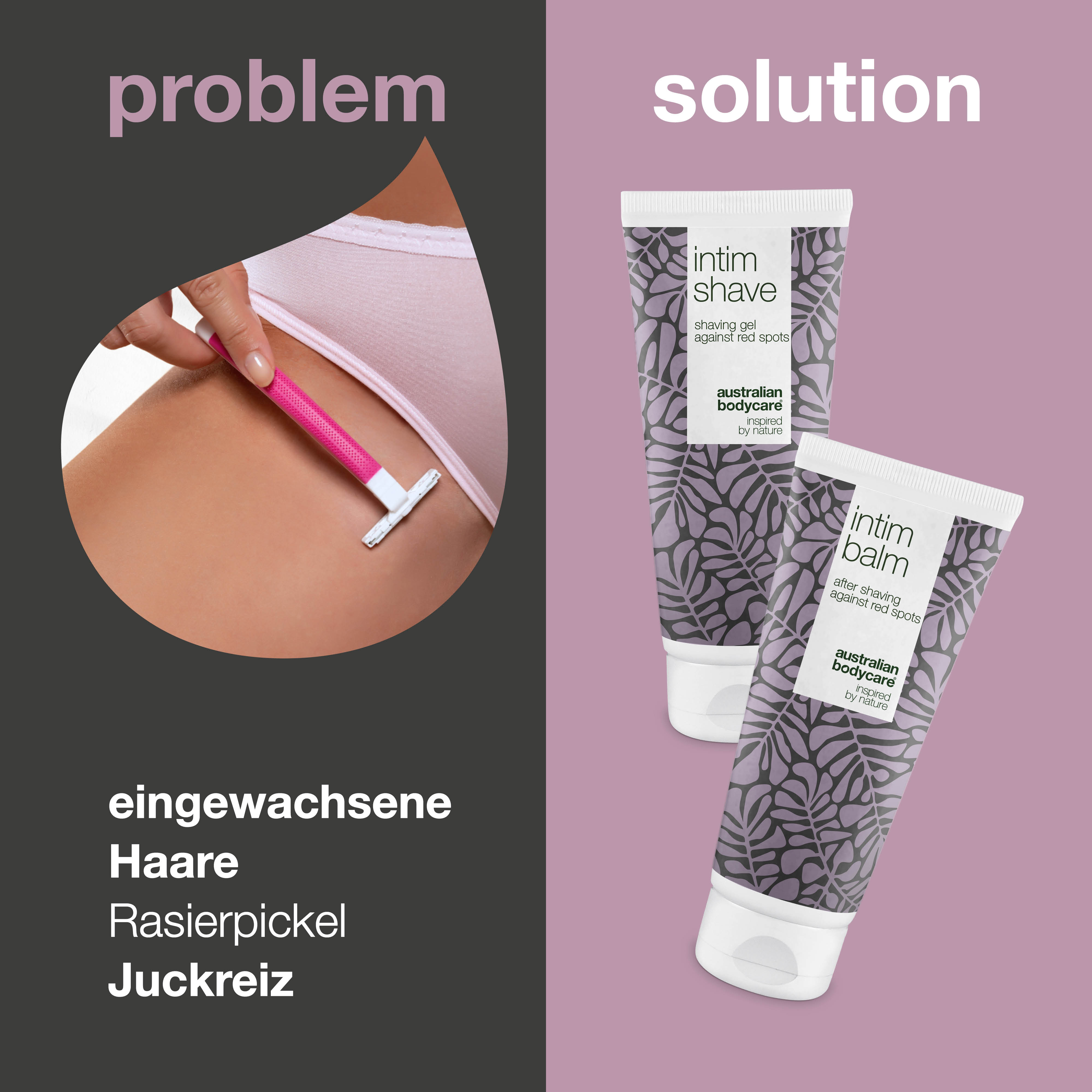 XL Set Intimrasur Pickel — Tolles Rasiergel und After Shave Lotion für den Intimbereich gegen eingewachsene Haare