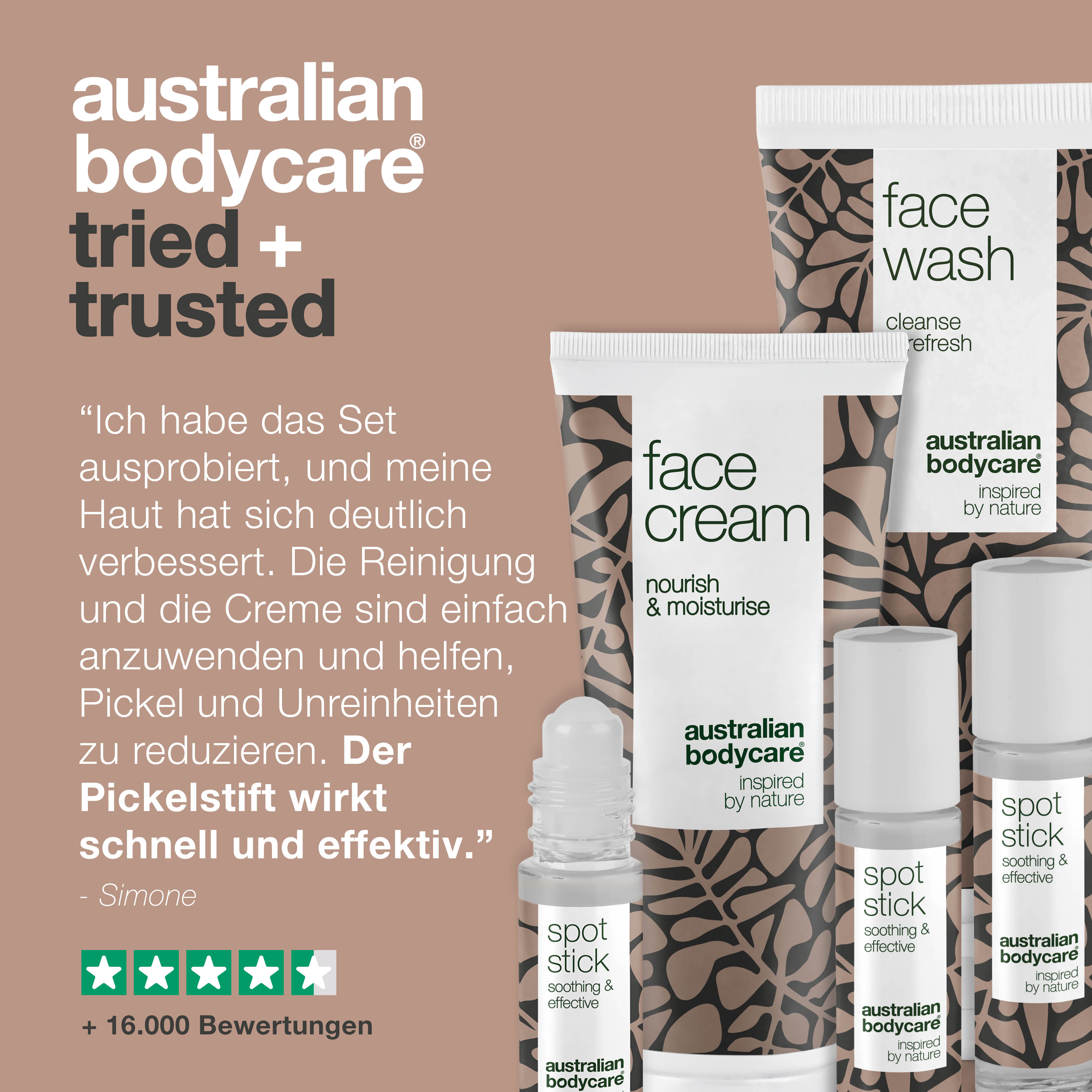 XL Paket mit Gesichtspflegeprodukten für Pickel und unreine Haut  — Große Gesichtsreinigung, Gesichtscreme & 3er-Pack Spot Stick gegen Pickel & fettige Haut