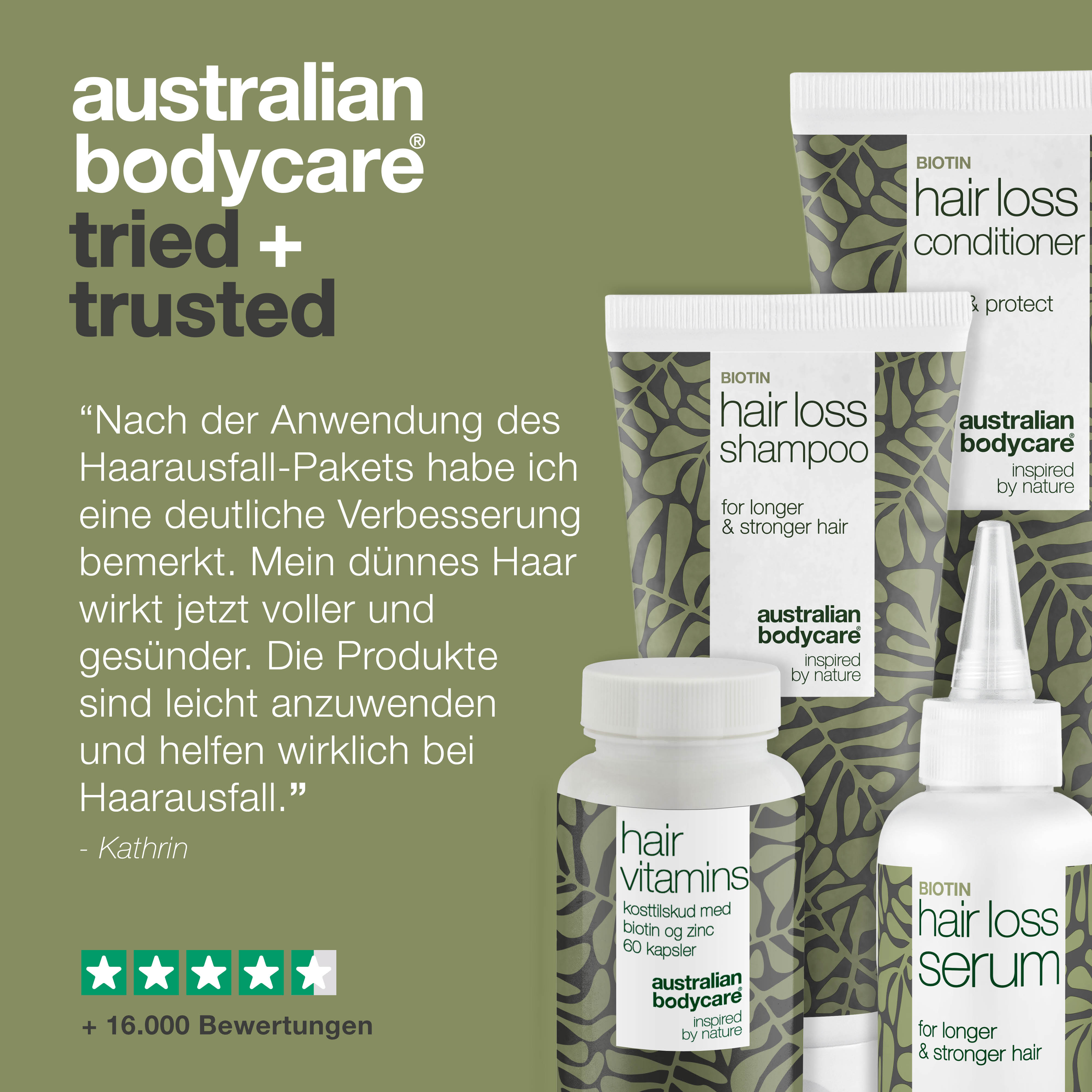 4 Produkte bei dünnem Haar und Haarausfall — Haarausfallprodukte mit Biotin, Teebaumöl und Capilia Longa