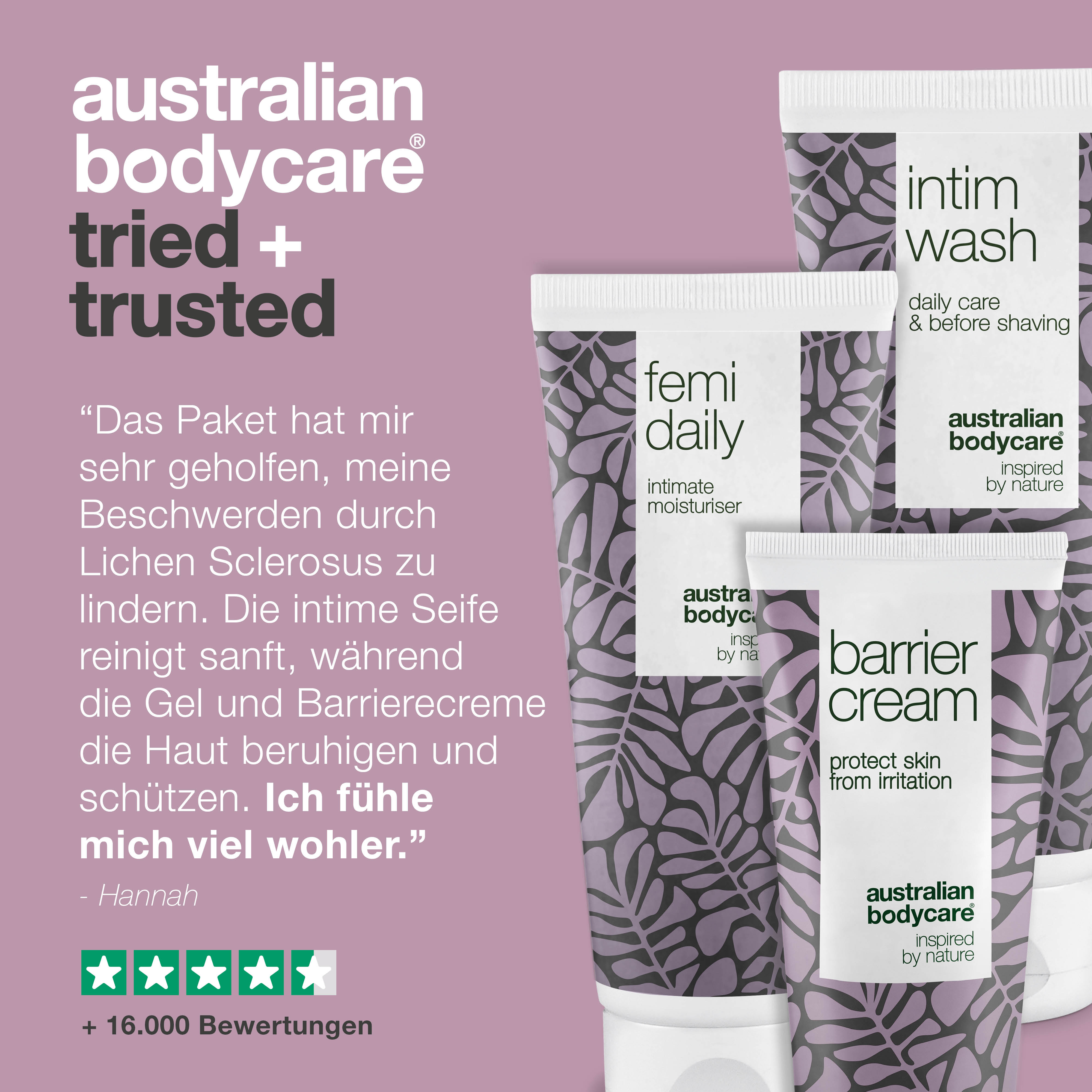 3-er Paket zur Pflege bei Lichen Sclerosus — Beruhigende Intimprodukte pflegen und schützen bei Juckreiz und Schmerzen