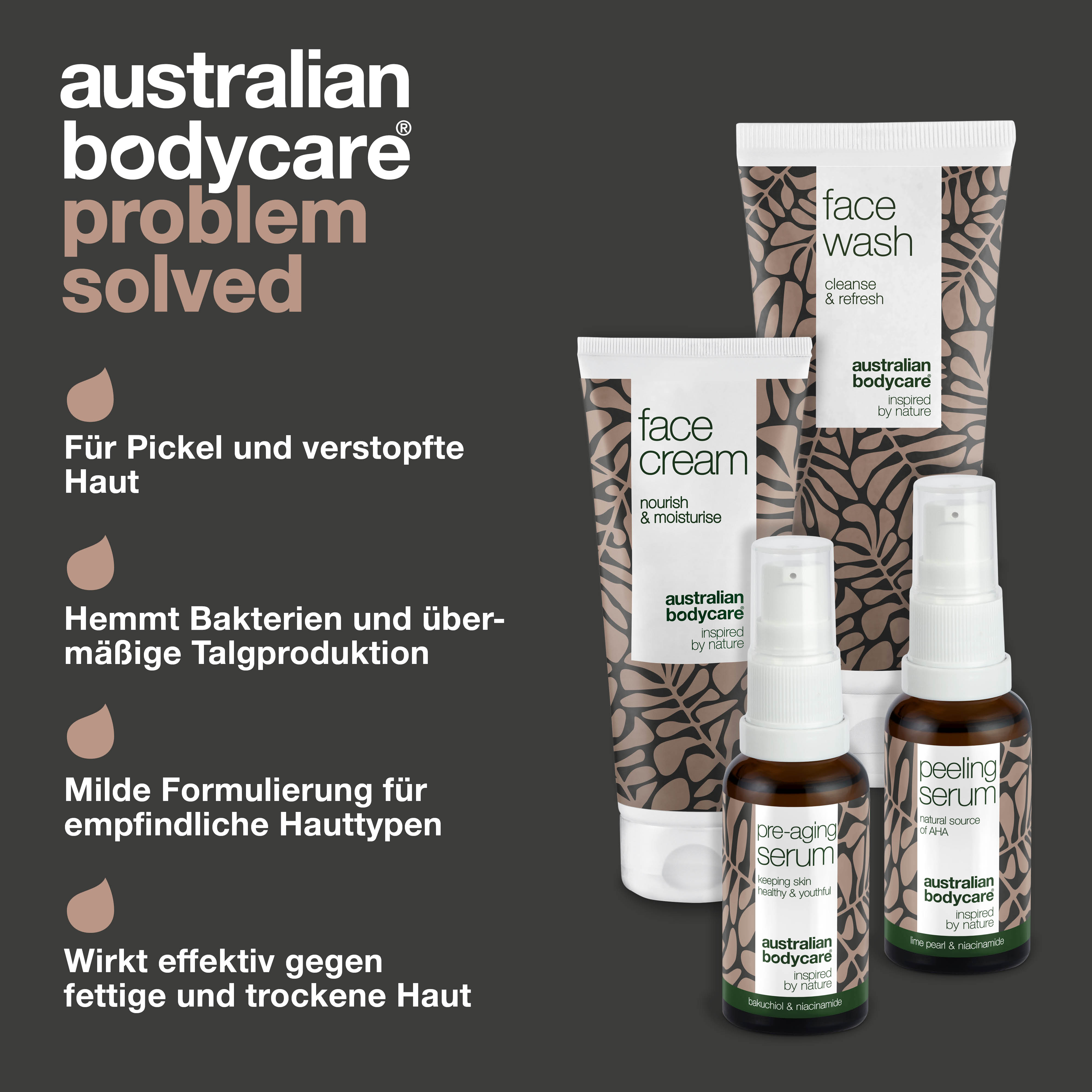 4er Paket zur Vorbeugung von Falten — Anti-Age Produkte für jüngere Haut beugt Altersanzeichen vor
