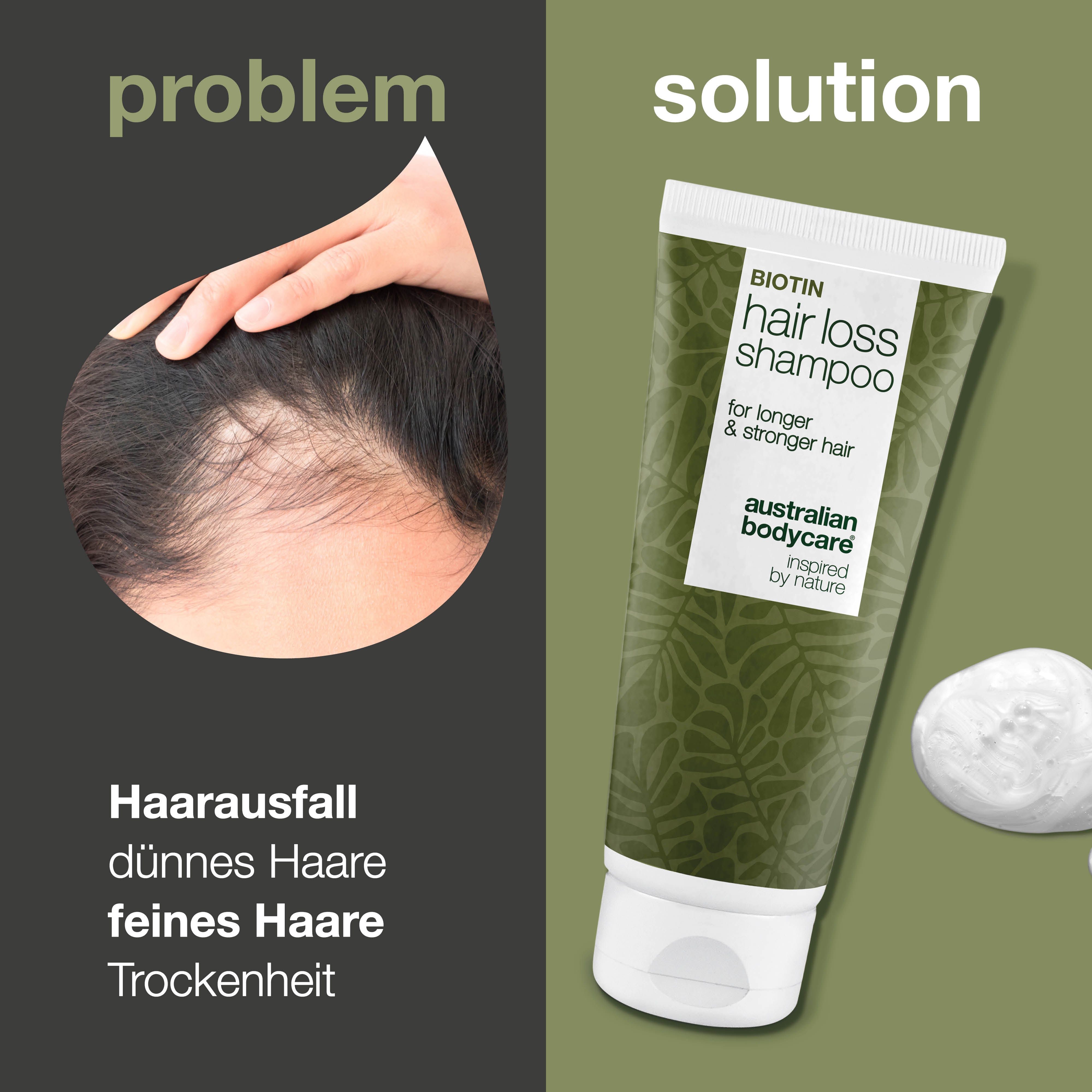 Shampoo bei Haarausfall — Shampoo für dünnes und feines Haar, kann bei Haarausfall verwendet werden