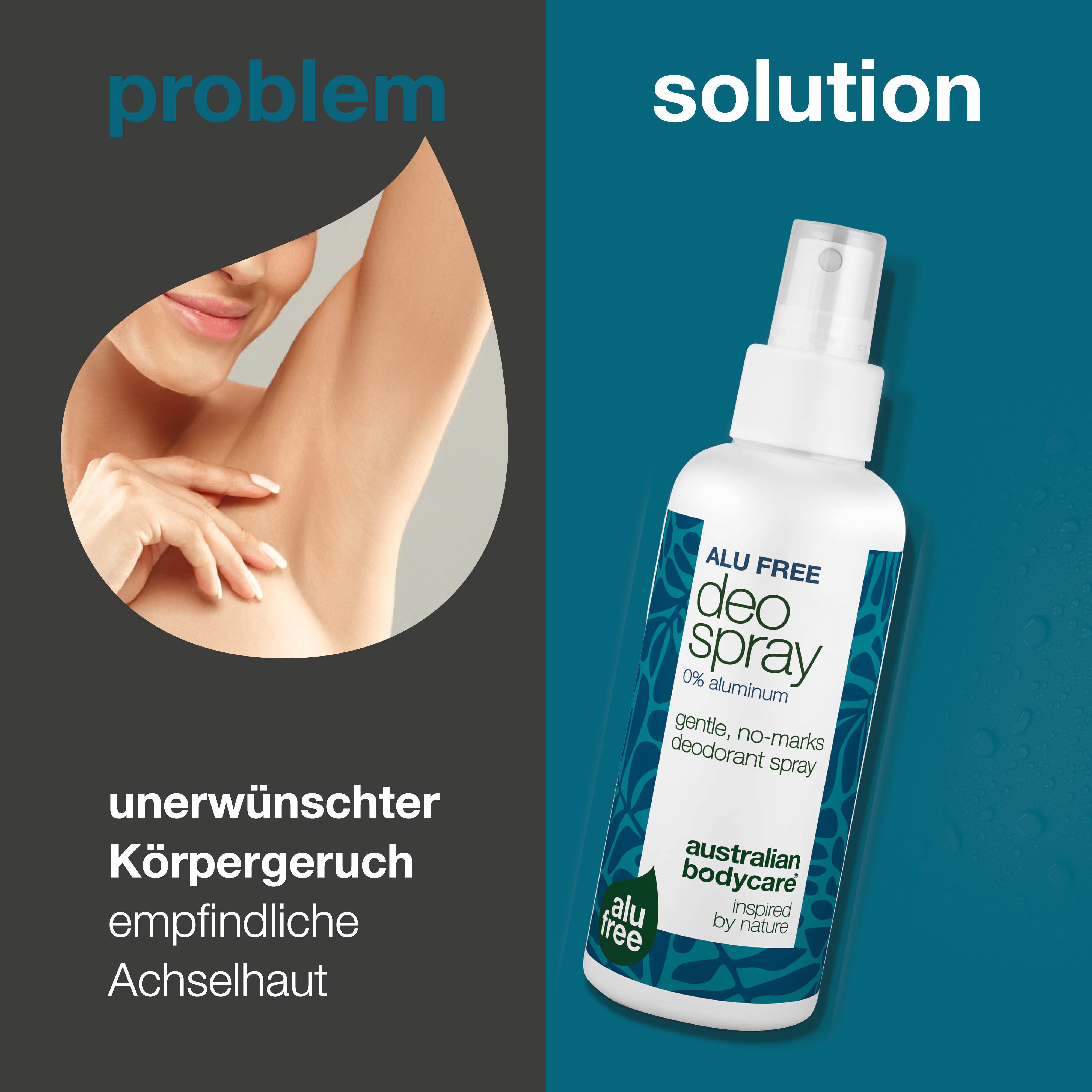 Aluminiumfreies Deodorant-Spray – Natürliche Frische — Aluminiumfreies Deodorant mit natürlichen Inhaltsstoffen. Bekämpft Gerüche, trocknet schnell und hält Sie den ganzen Tag frisch.