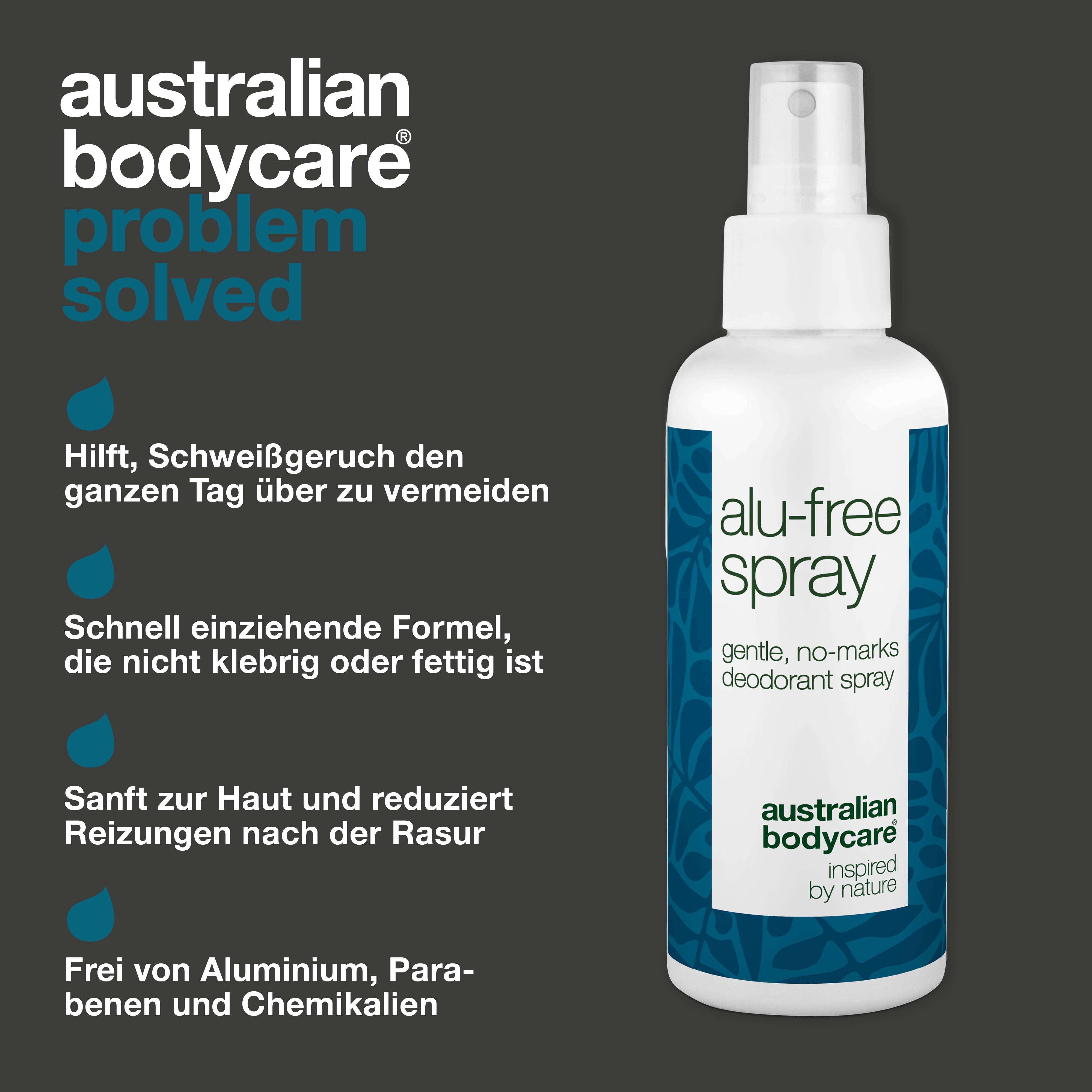 Aluminiumfreies Deodorant-Spray – Natürliche Frische — Aluminiumfreies Deodorant mit natürlichen Inhaltsstoffen. Bekämpft Gerüche, trocknet schnell und hält Sie den ganzen Tag frisch.