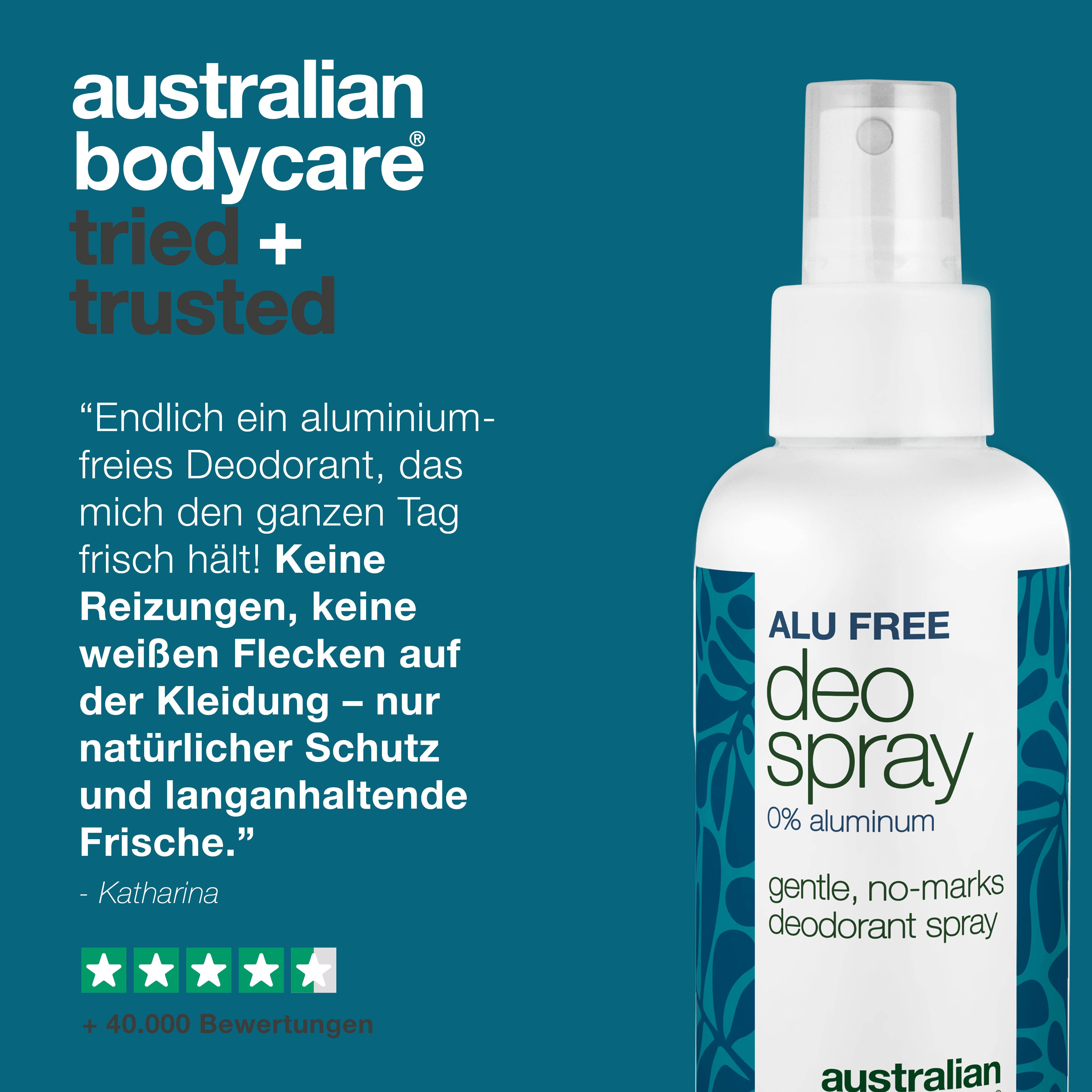 Aluminiumfreies Deodorant-Spray – Natürliche Frische — Aluminiumfreies Deodorant mit natürlichen Inhaltsstoffen. Bekämpft Gerüche, trocknet schnell und hält Sie den ganzen Tag frisch.