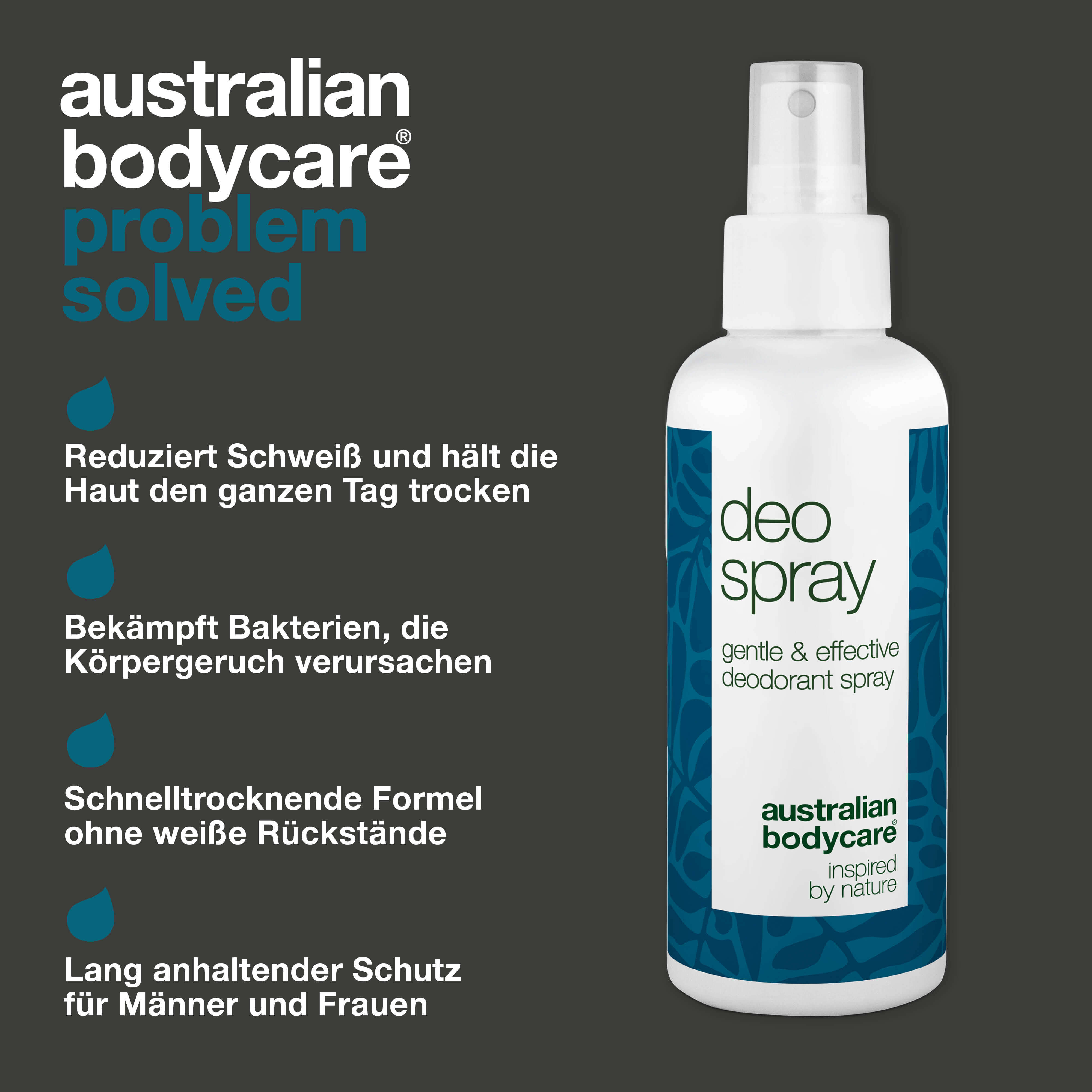 Antitranspirant Deospray – Schutz vor Schweiß und Geruch — Bleiben Sie den ganzen Tag frisch mit diesem Deospray. Kontrolliert Schweiß, verhindert Geruch und ist dermatologisch getestet.