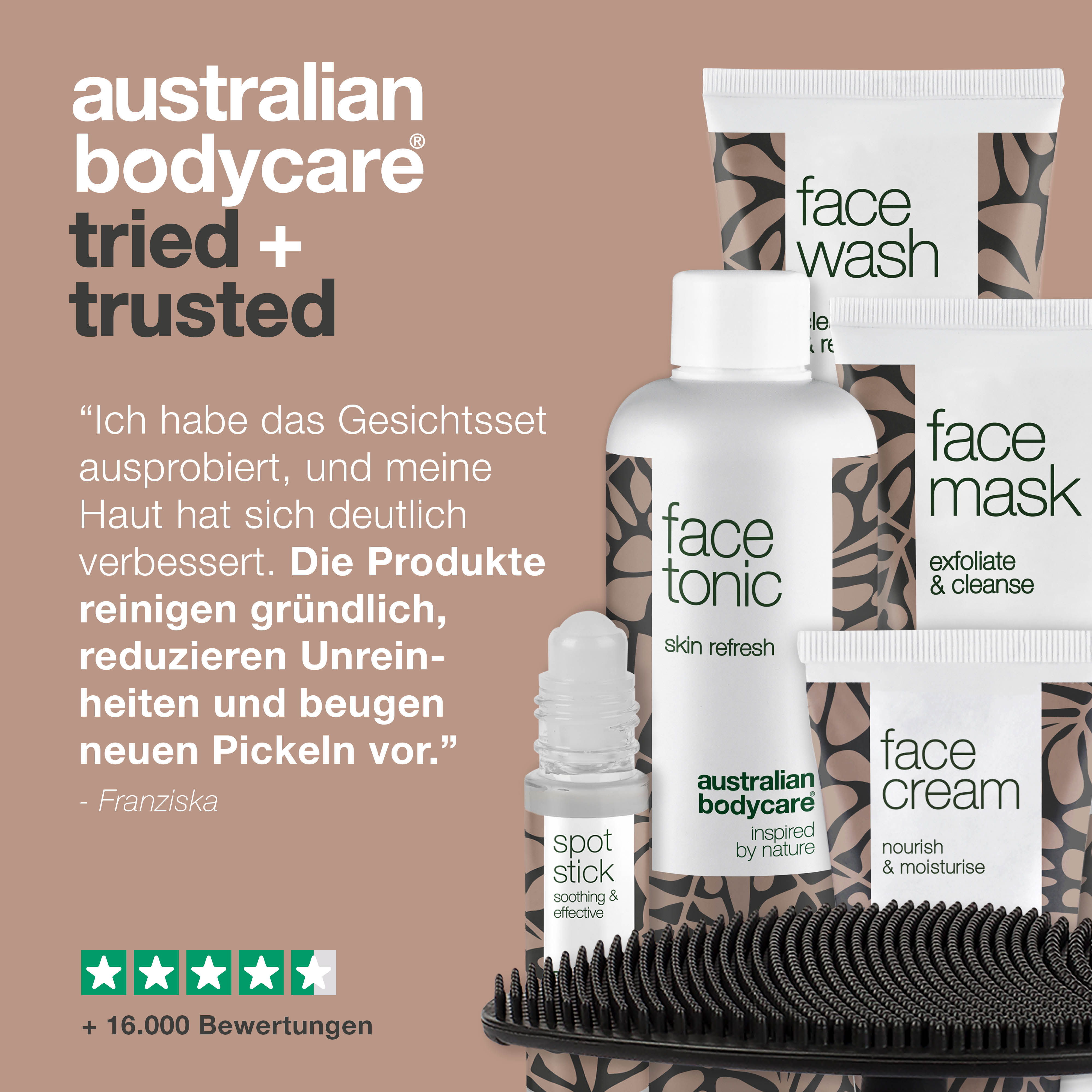 Gesichtsset mit Gesichtsreinigungsbürste — 5er Pack für die tägliche Reinigung von unreiner Haut