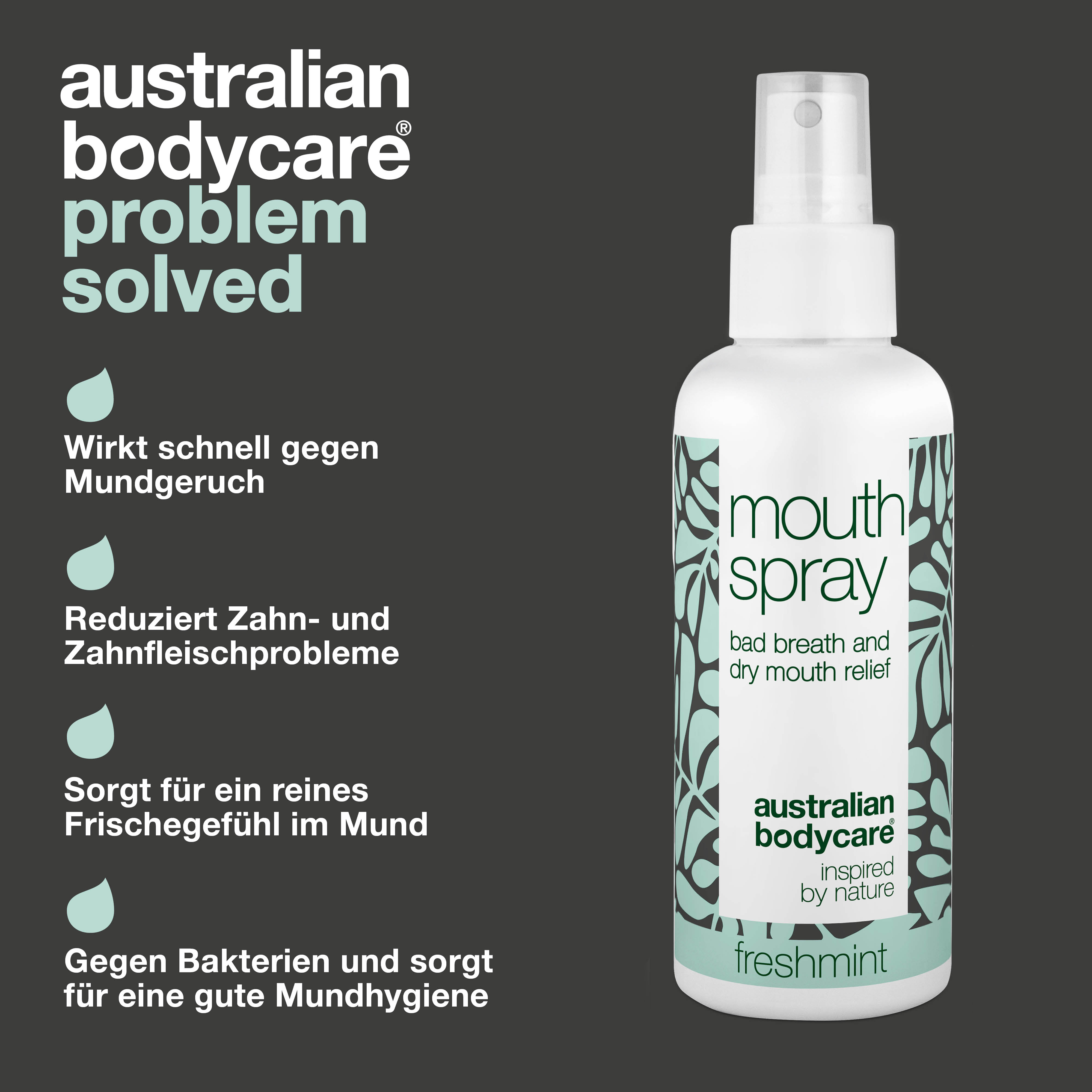 Erfrischendes Mundspray gegen Mundgeruch und einen trockenen Mund — Beruhigendes und erfrischendes Mundspray für Zunge und Zahnfleisch