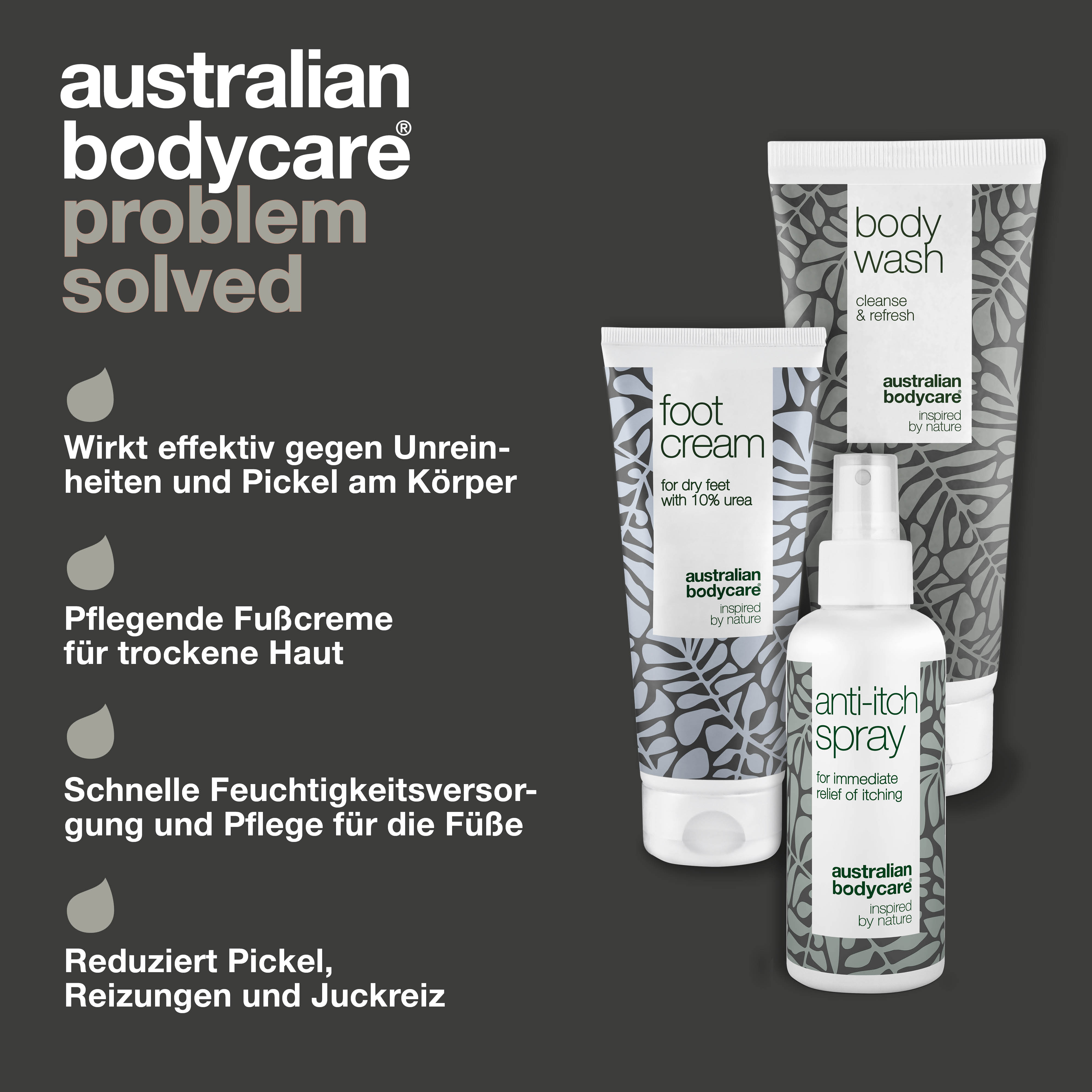 3x Produkte gegen juckende Füße — Set für die tägliche Fußpflege