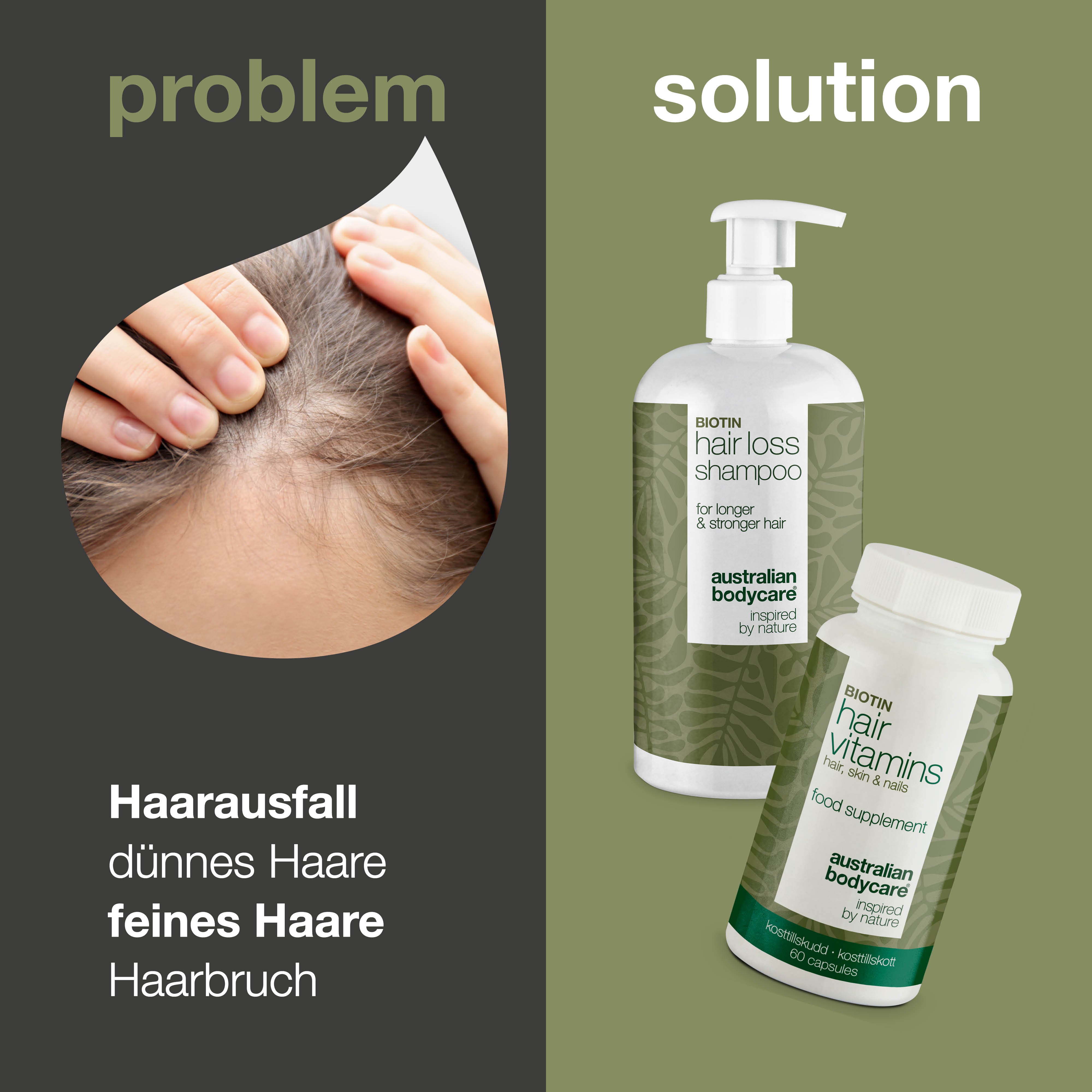 Shampoo und Vitamine gegen Haarausfall — Produkte zur Stärkung von dünnem und geschädigtem Haar