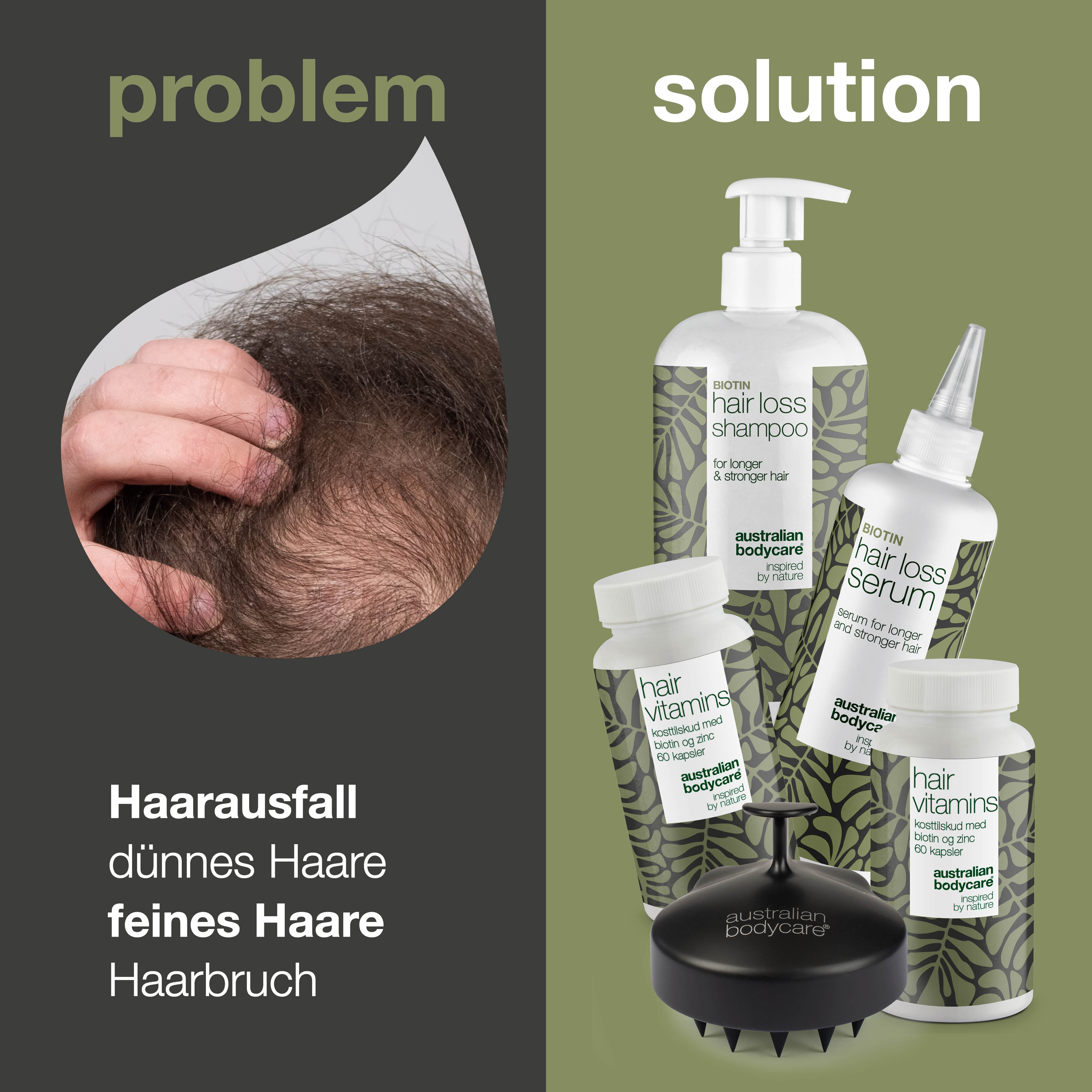 Komplettpaket gegen Haarausfall & feines Haar mit XL Produkten — 5 Produkte für die tägliche Pflege bei Haarausfall, feinem und dünnem Haar