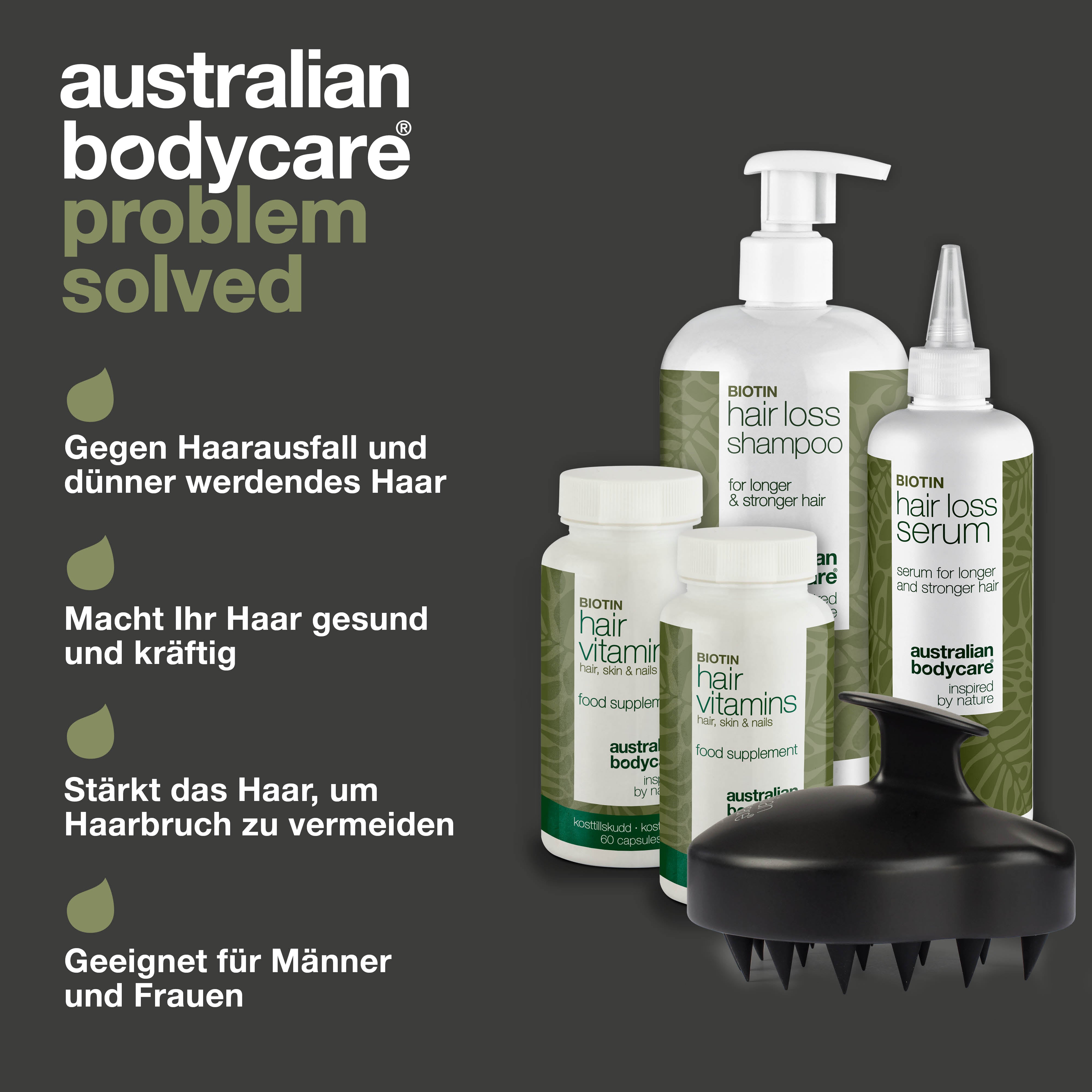 Komplettpaket gegen Haarausfall & feines Haar mit XL Produkten — 5 Produkte für die tägliche Pflege bei Haarausfall, feinem und dünnem Haar