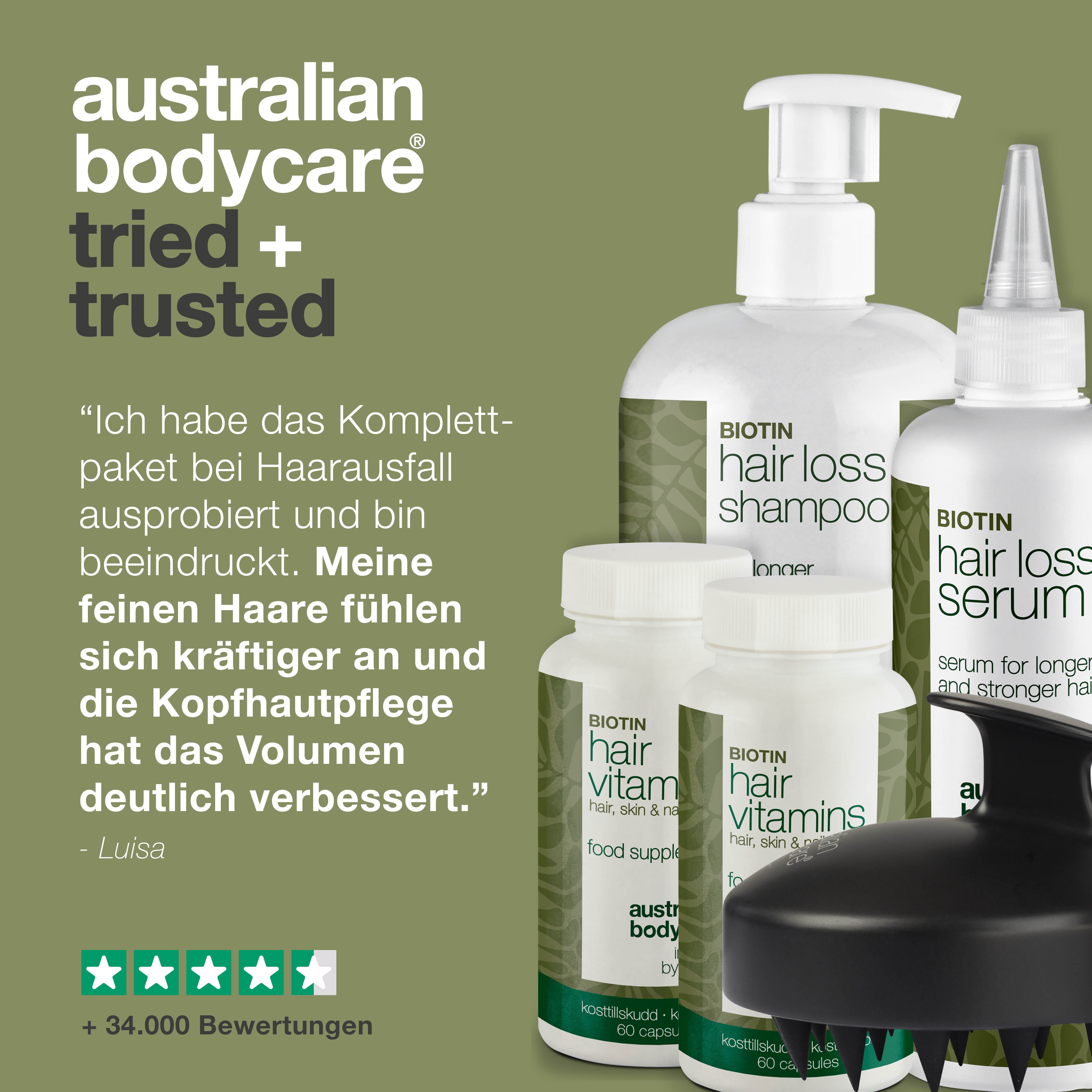 Komplettpaket gegen Haarausfall & feines Haar mit XL Produkten — 5 Produkte für die tägliche Pflege bei Haarausfall, feinem und dünnem Haar