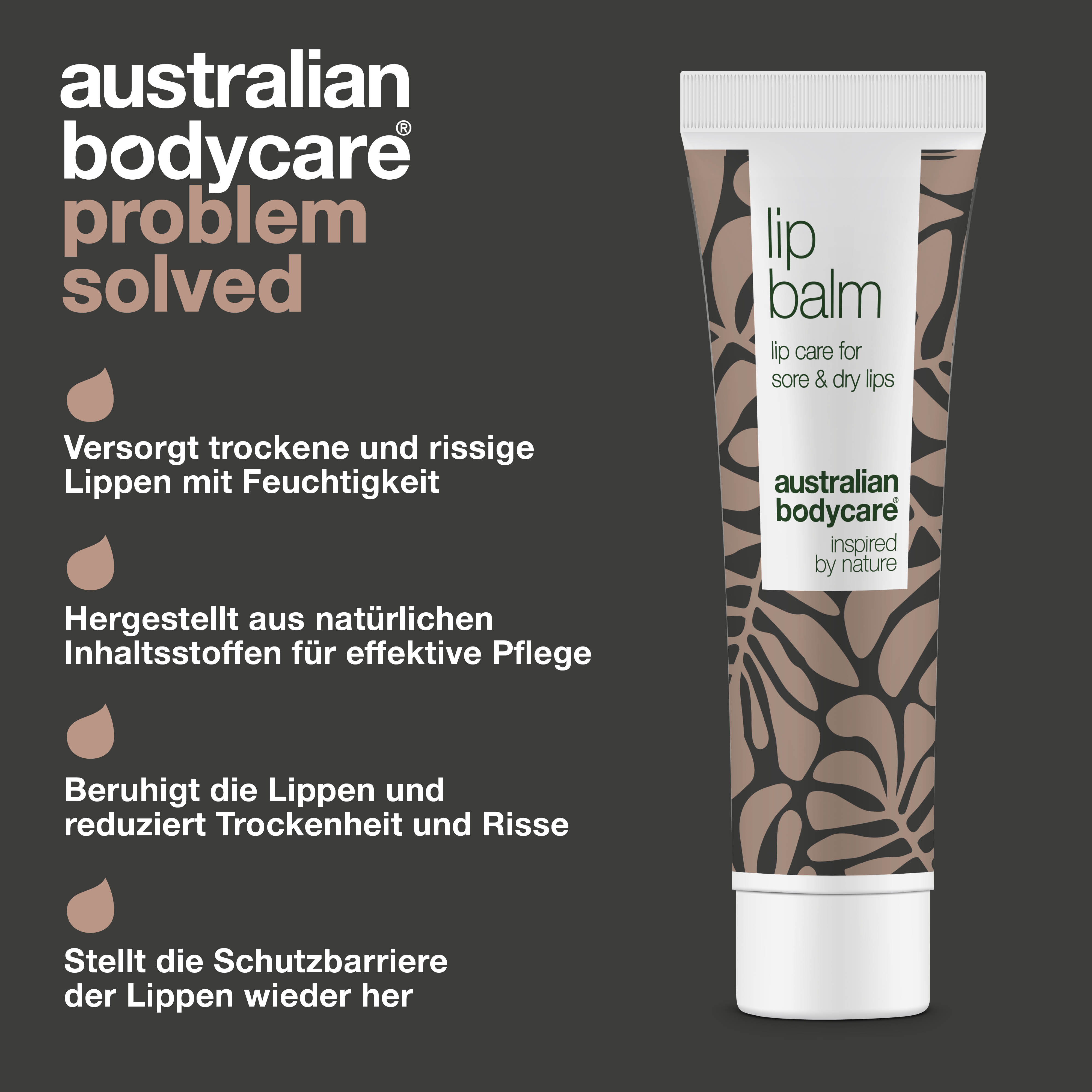 Lippenbalsam zur Pflege von trockenen & rissige Lippen — Lip balm mit Teebaumöl zur trockenen Lippen & Pflege von Fieberbläschen