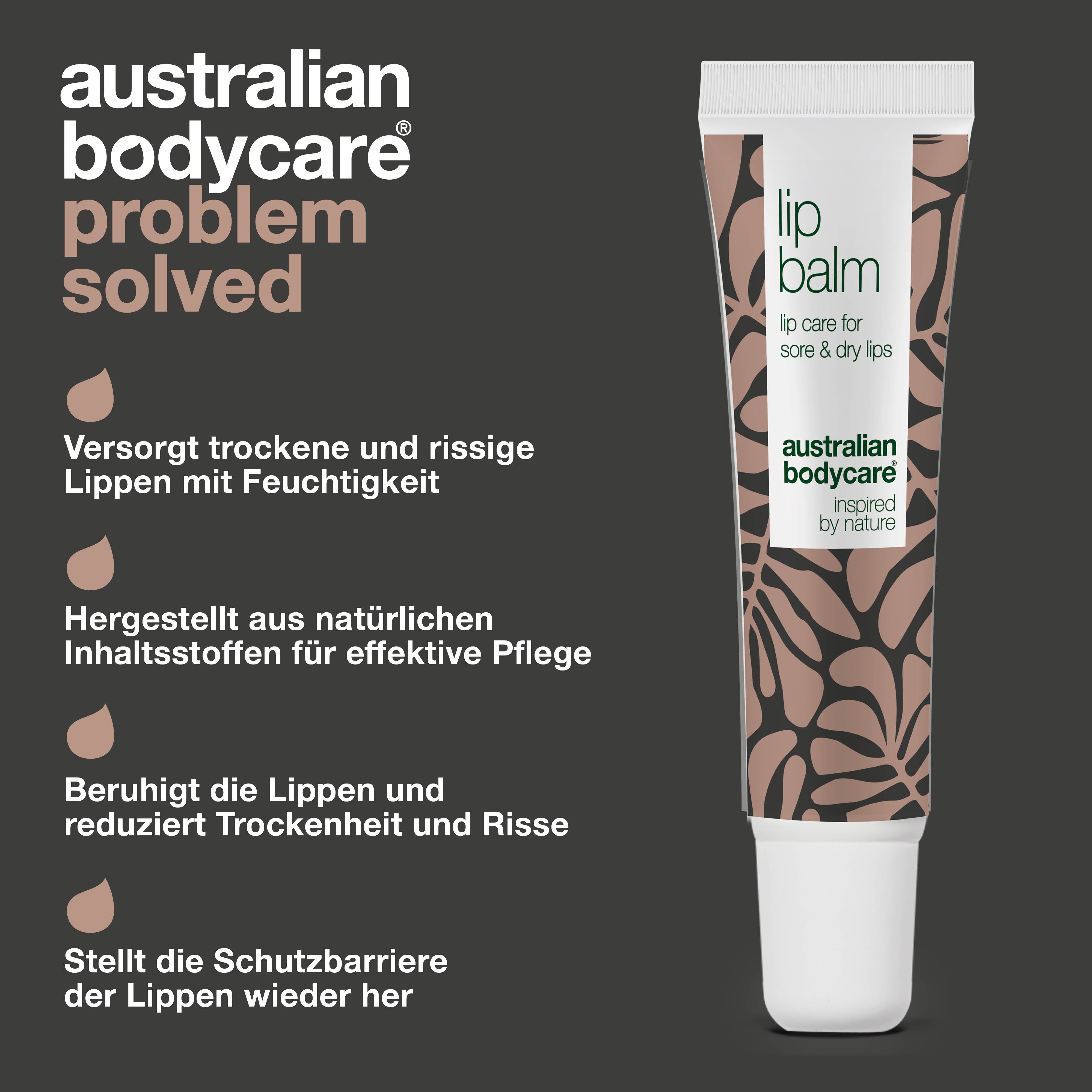 Lippenbalsam zur Pflege von trockenen & rissige Lippen — Lip balm mit Teebaumöl zur trockenen Lippen & Pflege von Fieberbläschen