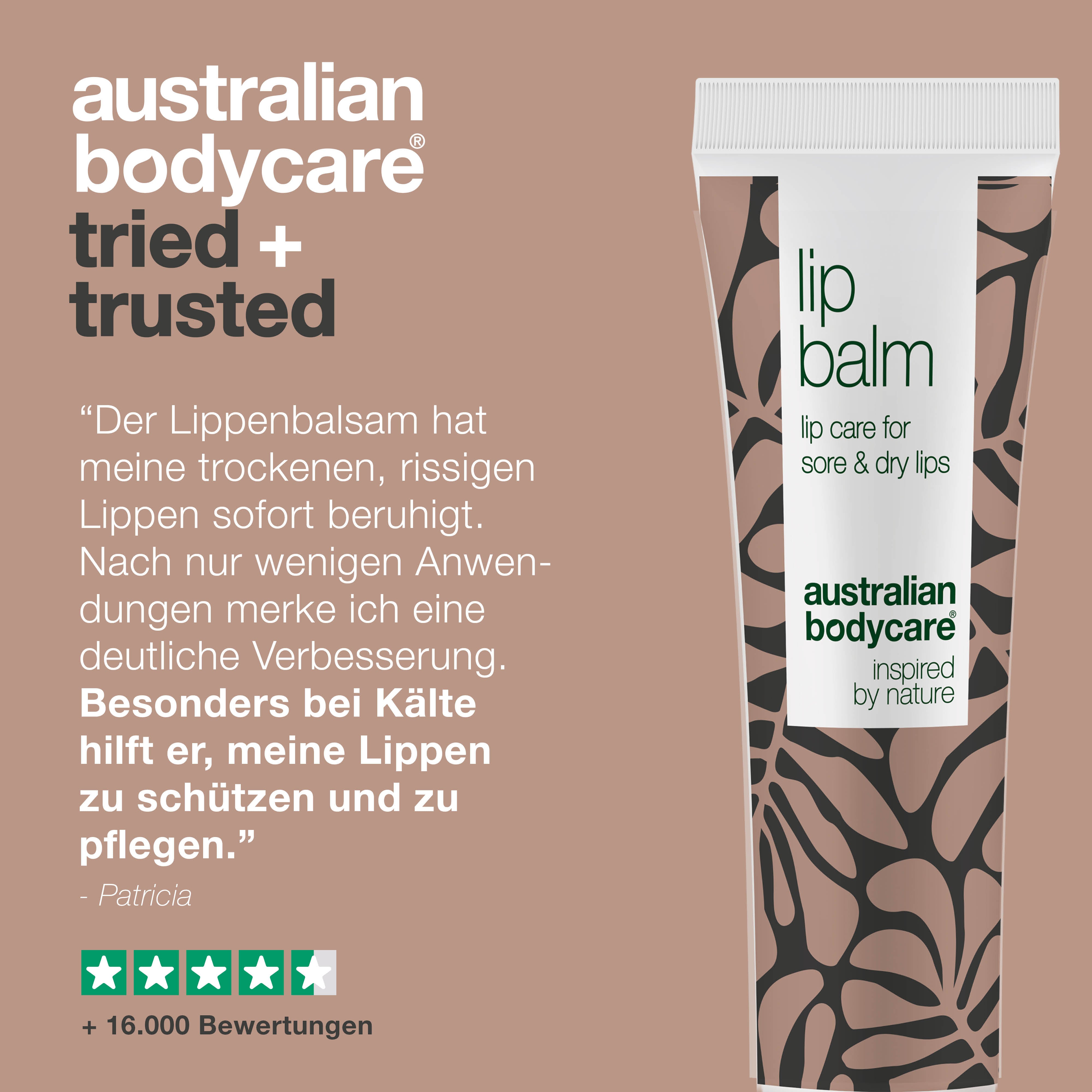 Lippenbalsam zur Pflege von trockenen & rissige Lippen — Lip balm mit Teebaumöl zur trockenen Lippen & Pflege von Fieberbläschen