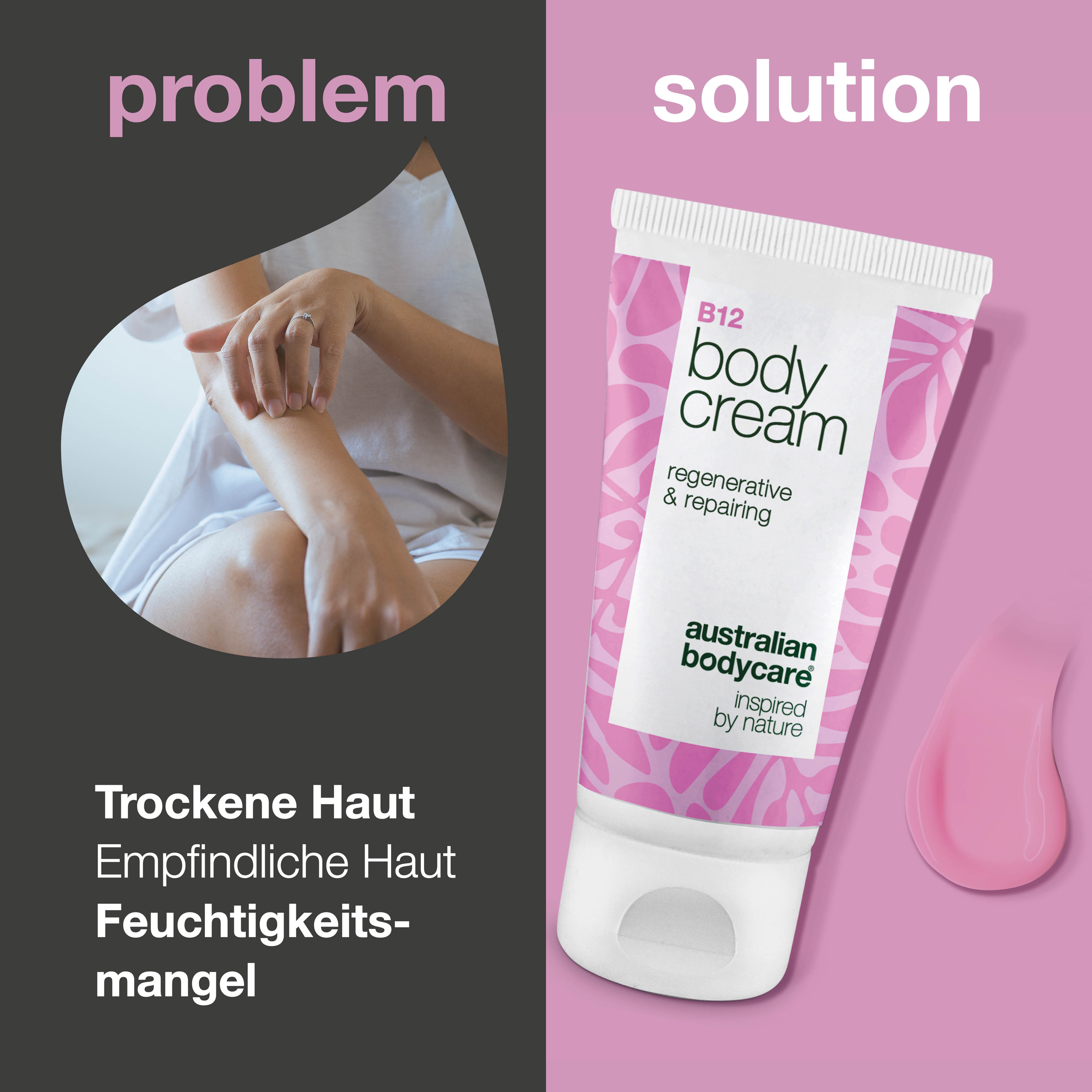 B12 Body Cream – Regenerierende Creme mit Vitamin B12 — Feuchtigkeitsspendende B12 Body Cream für weiche Haut. Für alle Hauttypen.