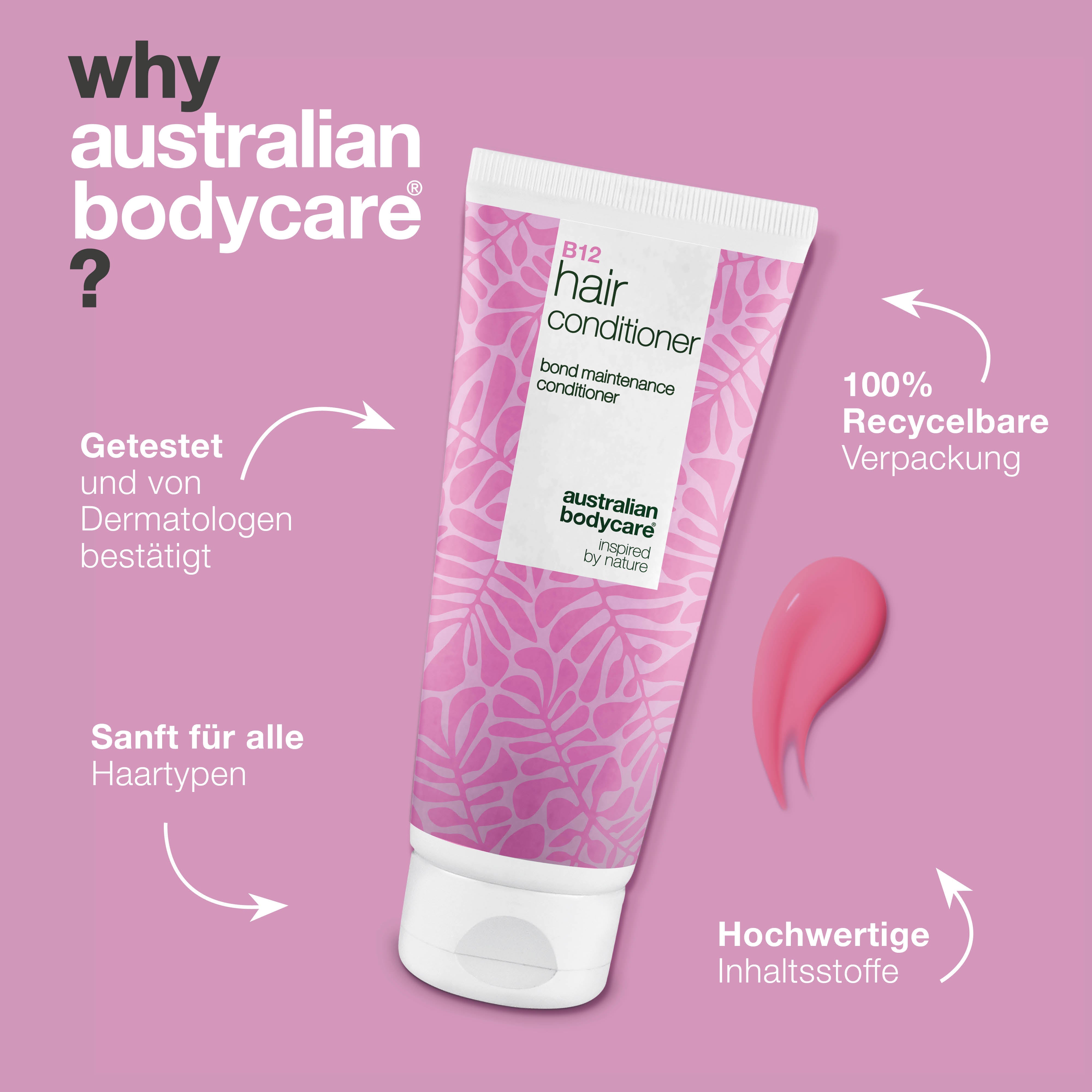 Vitamin B12 Haarspülung mit Bond-Effekt – stärkt und repariert trockenes, geschädigtes Haar.