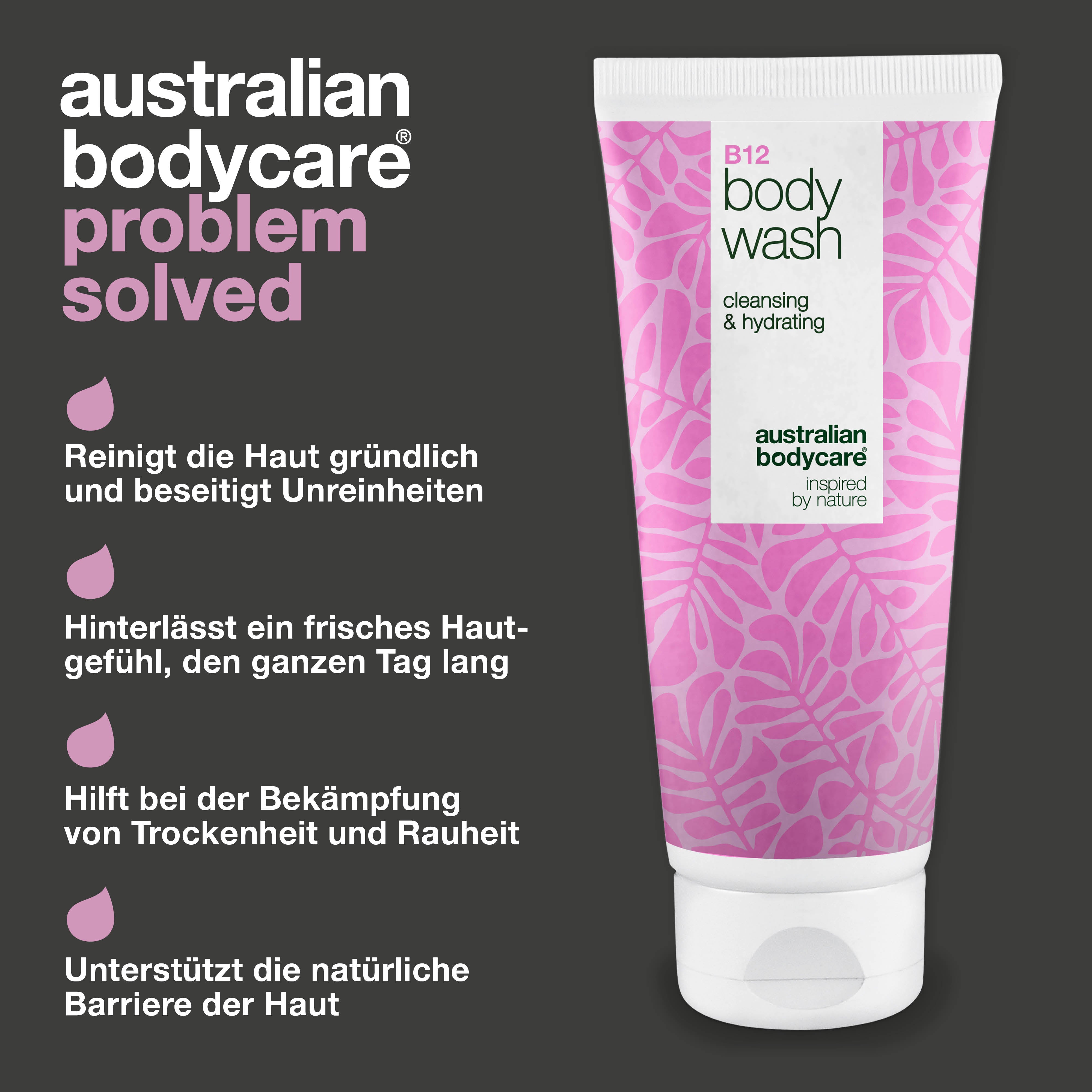 Body Wash mit B12 – Tägliche Feuchtigkeit und Pflege — B12 Body Wash – tägliche Pflege für Reinigung und intensive Feuchtigkeit.