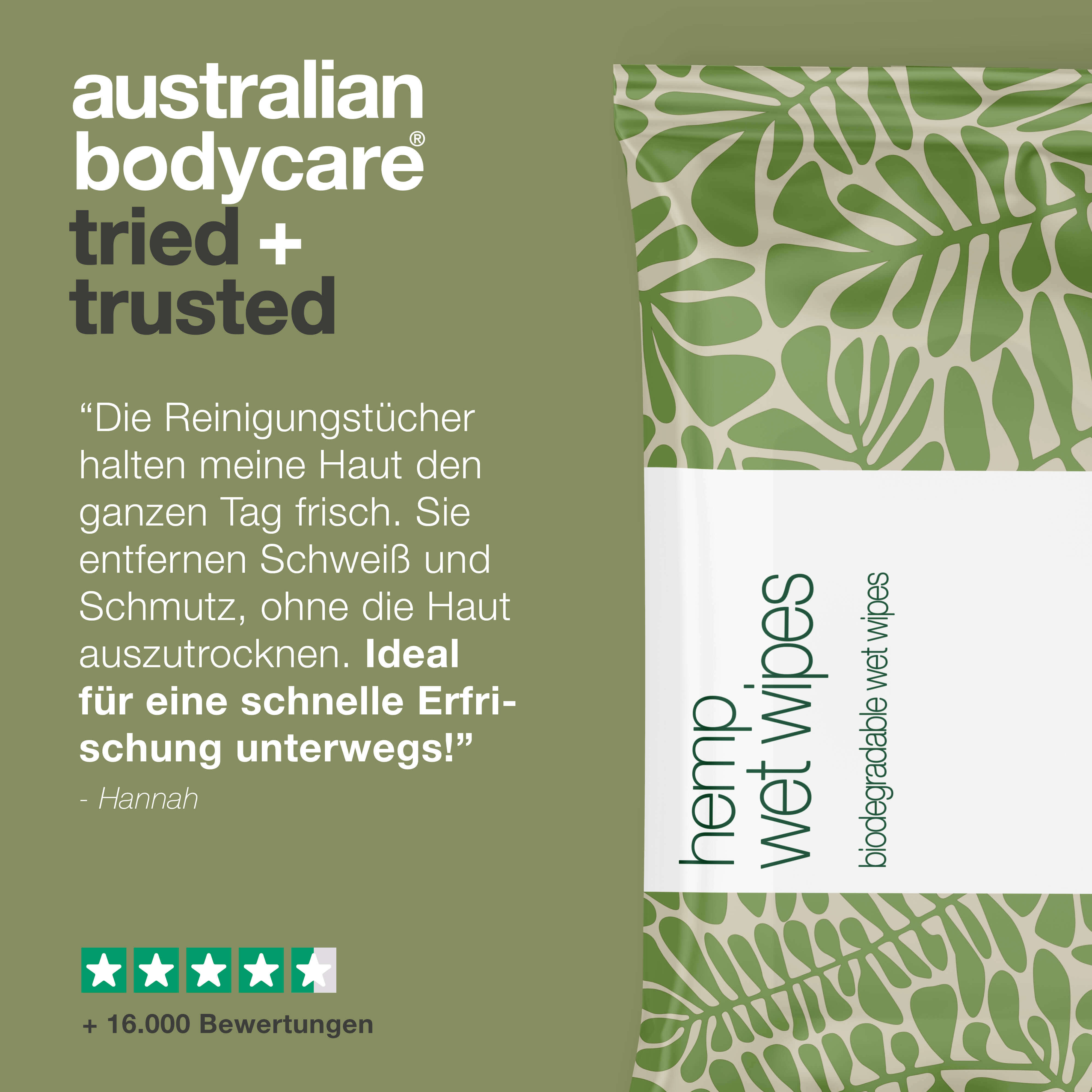 Reinigungstücher – sanfte Frische mit Hanf und Aloe Vera — Effektive Reinigungstücher, die die Haut erfrischen und mit Feuchtigkeit versorgen. Mit Hanfsamenöl und Aloe Vera. Perfekt für Gesicht und Hände.