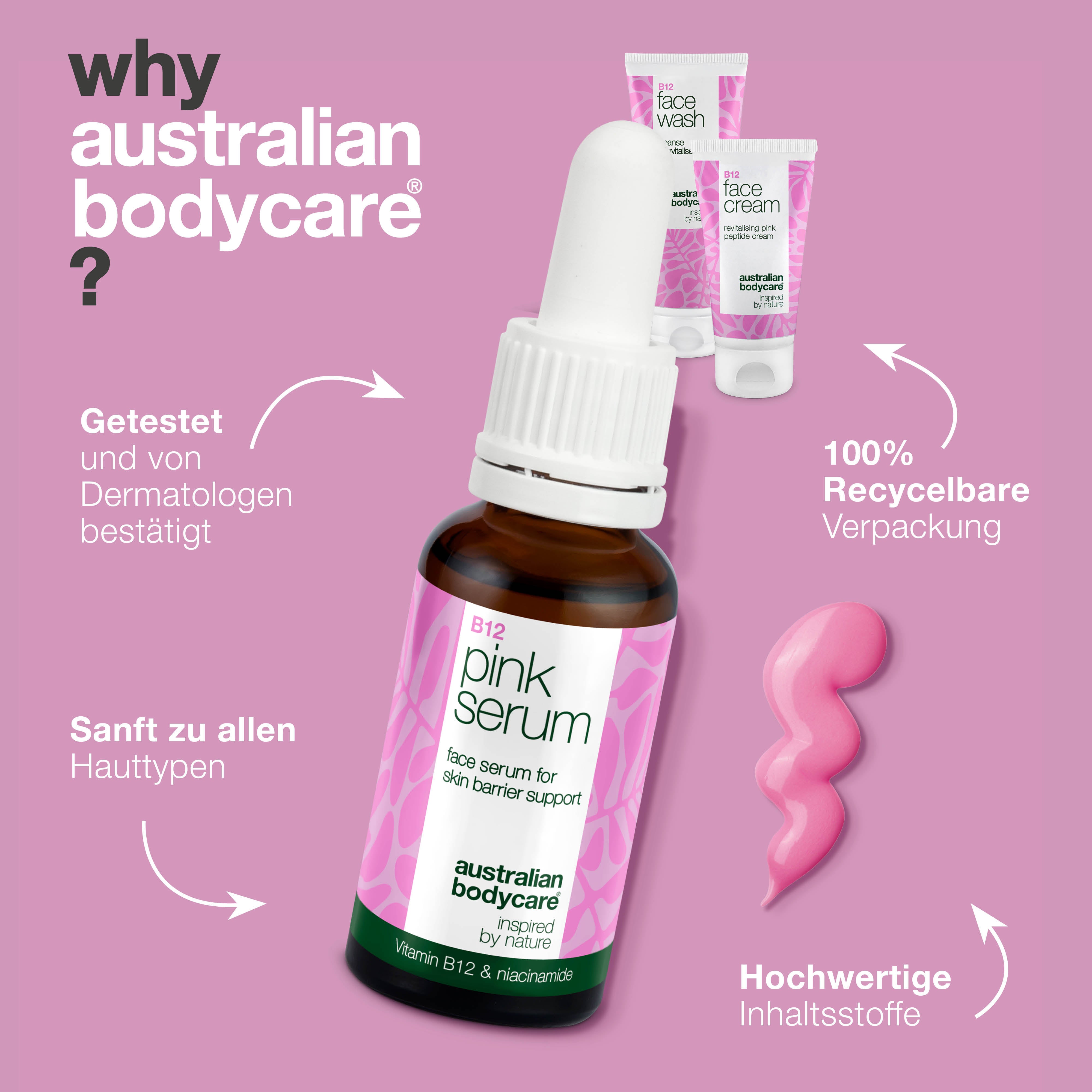 B12 Hautpflegeset – Reinigung, Serum und Gesichtscreme — B12 Hautpflegeset für glatte, gesunde Haut. Feuchtigkeit und Schutz täglich.