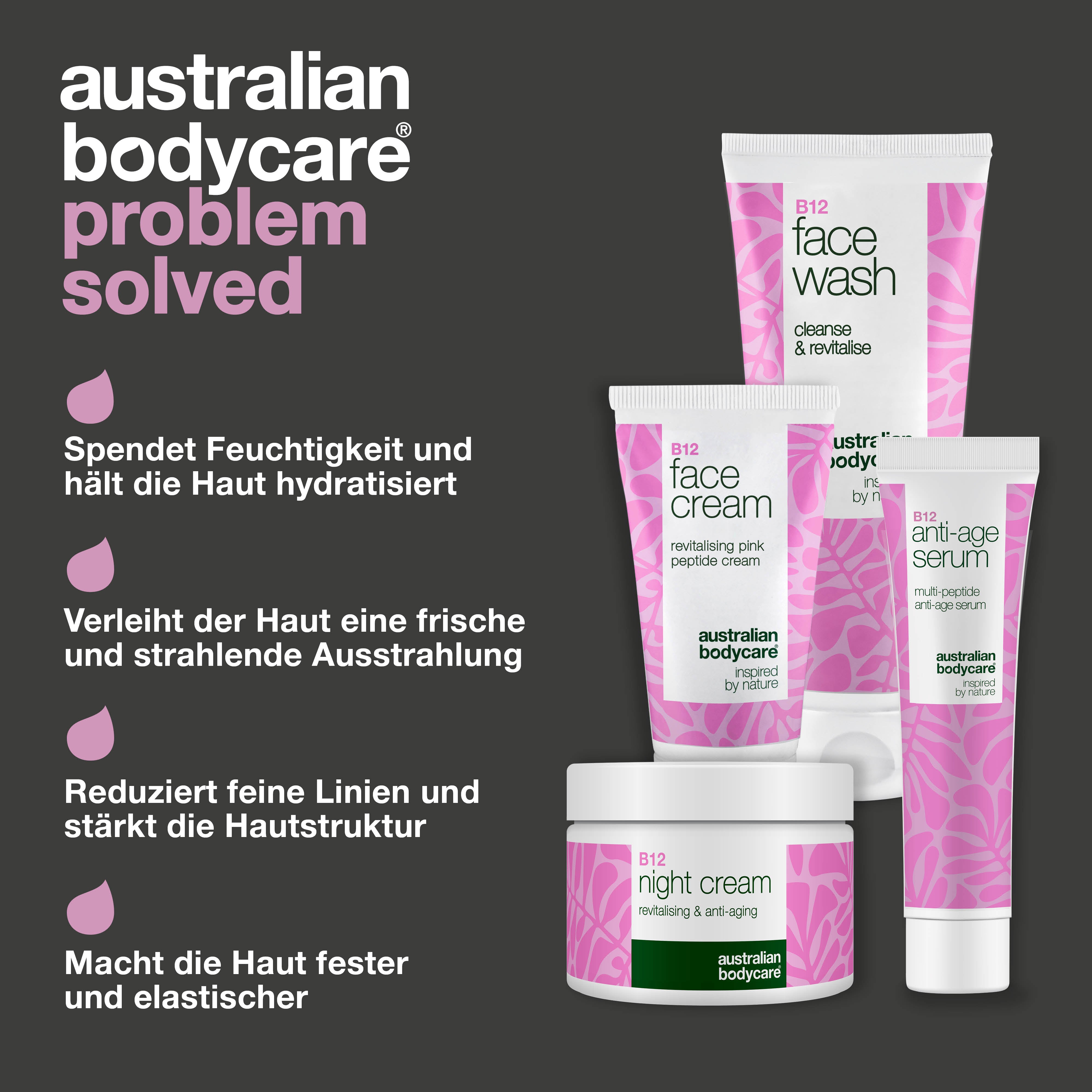 Anti-Aging B12 Set für reife Haut – Feuchtigkeit & Straffung — B12 Pflegeset für reife Haut. Spendet Feuchtigkeit, strafft und glättet.
