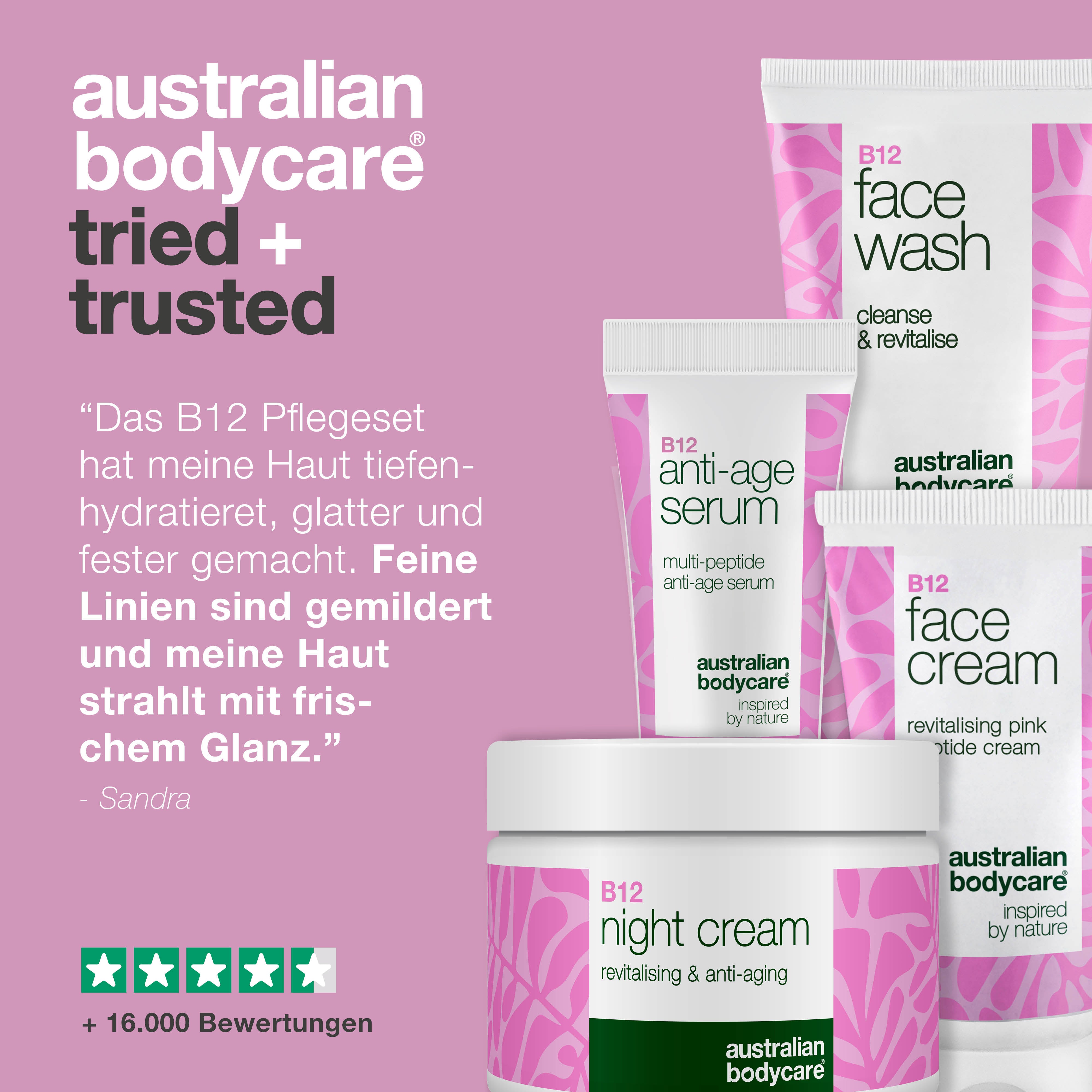 Anti-Aging B12 Set für reife Haut – Feuchtigkeit & Straffung — B12 Pflegeset für reife Haut. Spendet Feuchtigkeit, strafft und glättet.