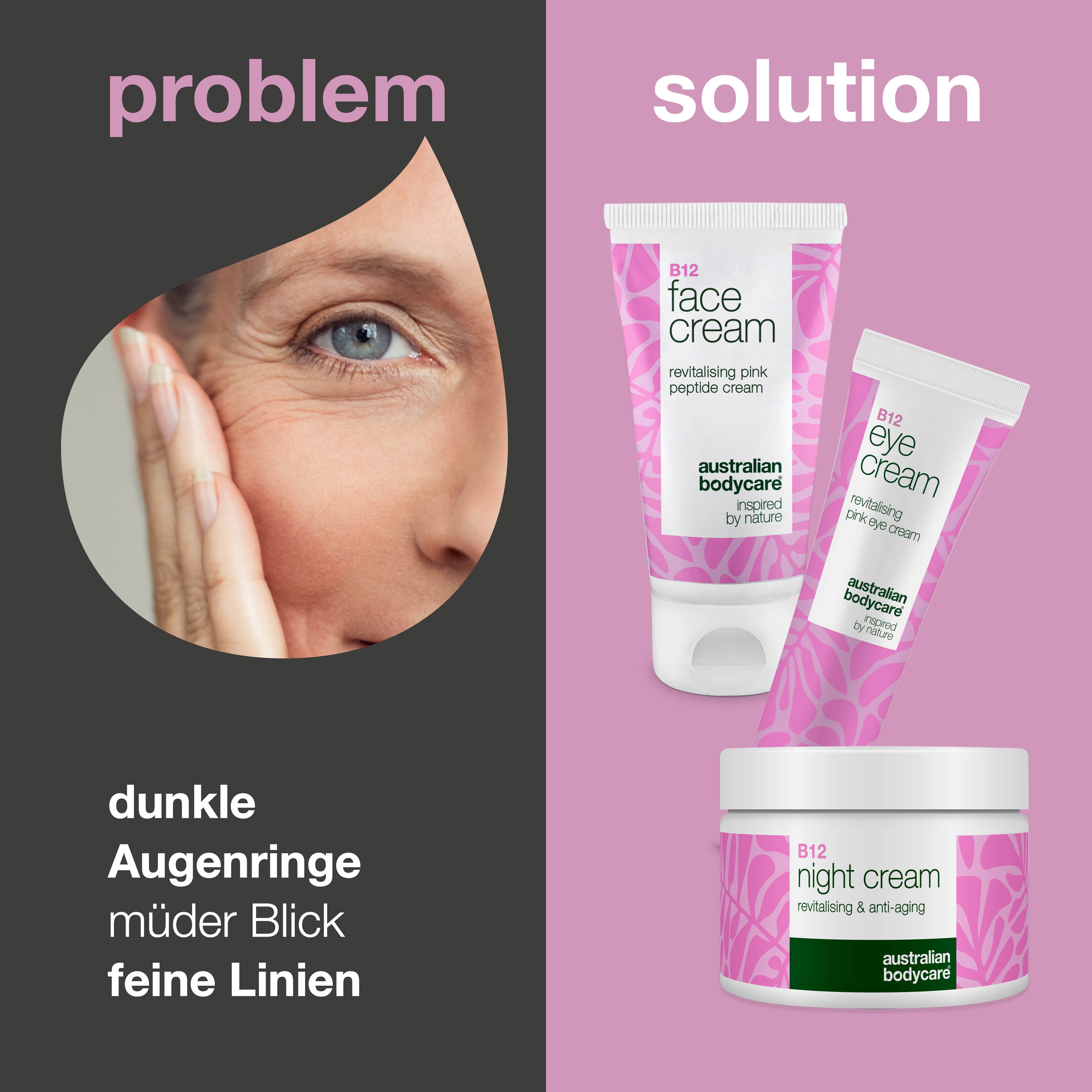 B12-Pflegeset gegen Augenringe und Schwellungen — Effektives B12-Set gegen Augenringe. Pflegt und hydratisiert die empfindliche Augenpartie.