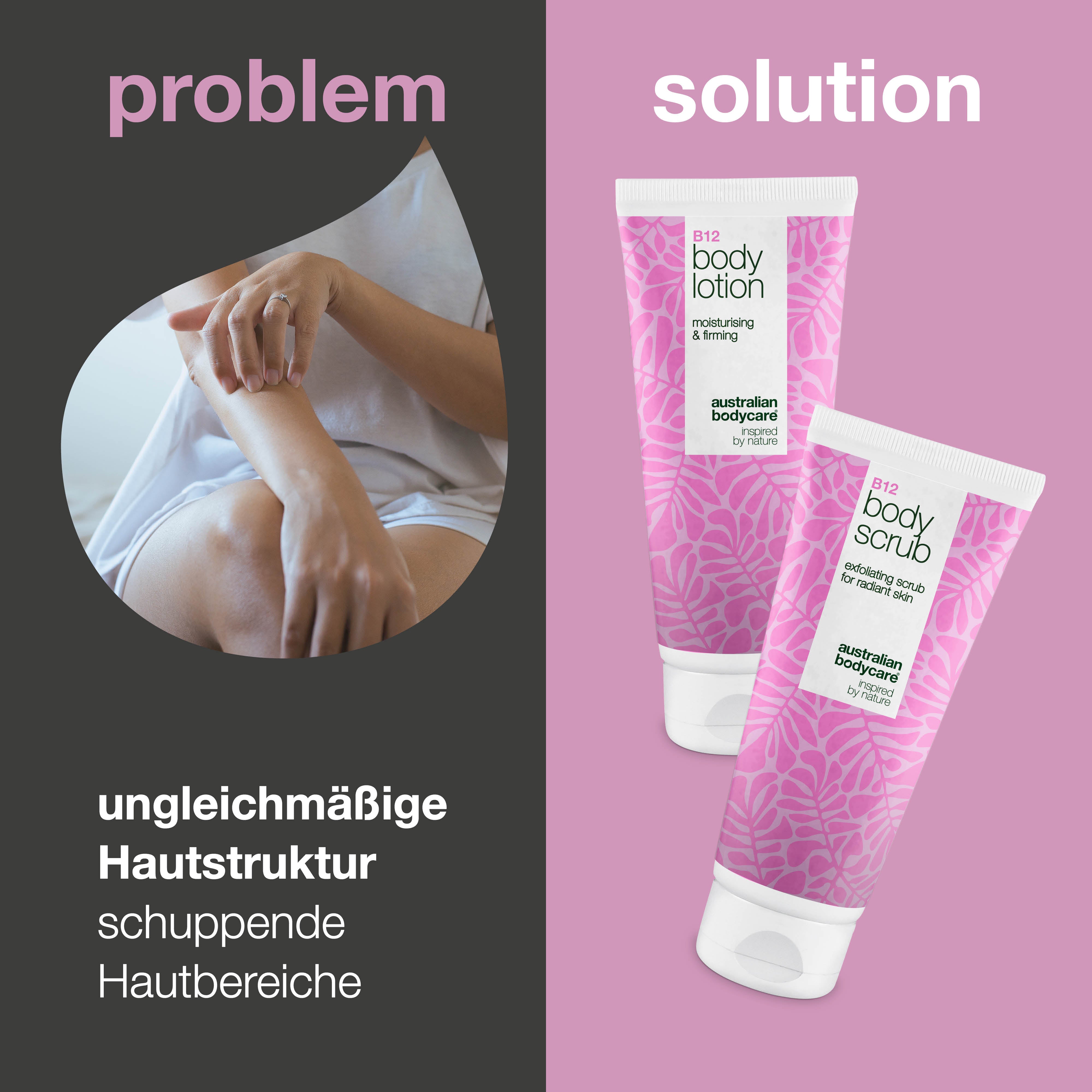 B12-Hautpflegeset für trockene Haut – Peeling & tiefenwirksame Feuchtigkeitspflege — Feuchtigkeitsspendendes B12-Körperpeeling & Lotion für trockene und empfindliche Haut.
