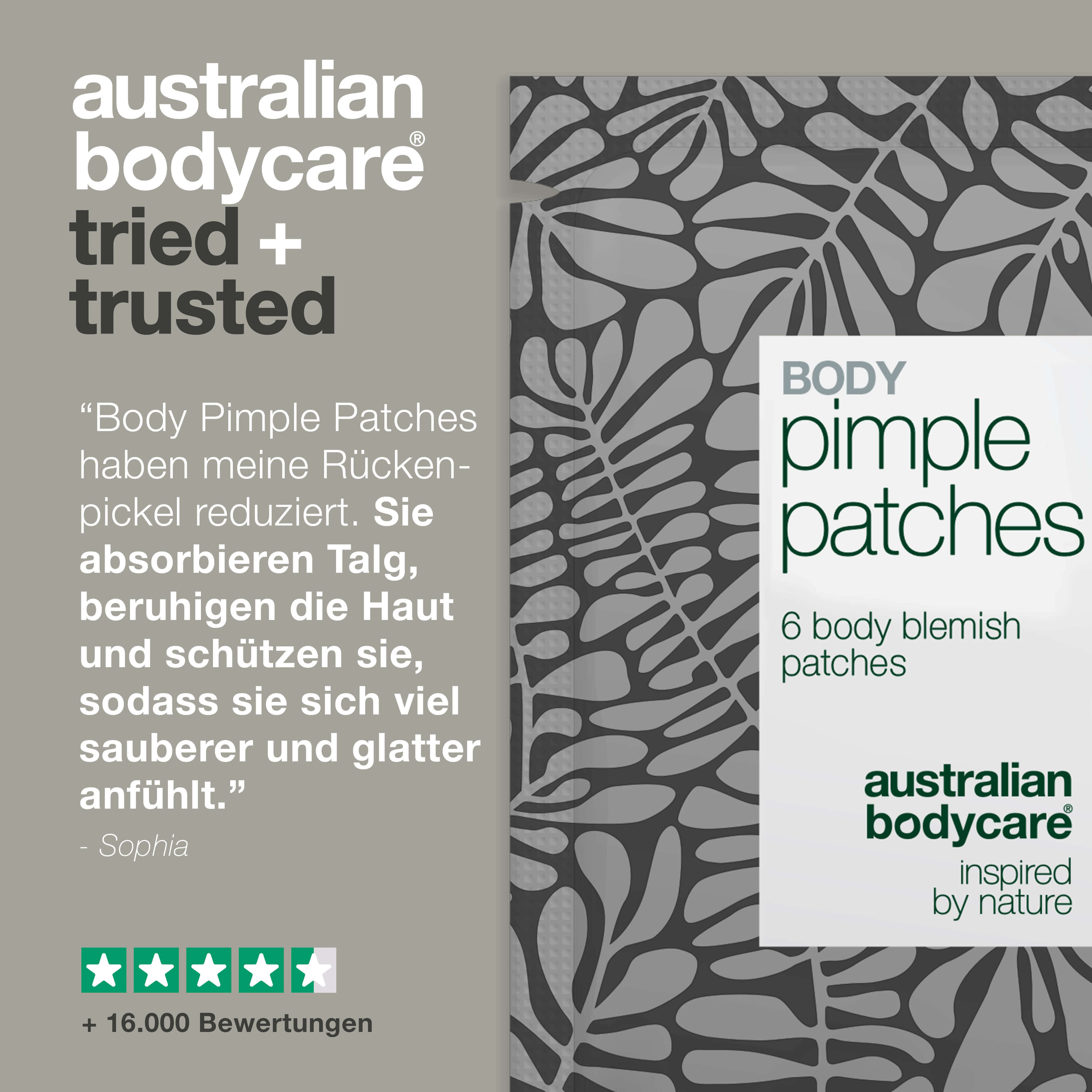 Body Pimple Patches – Pickel-Pflaster für Rücken & Brust — Effektive Pickel-Pflaster für Rücken, Brust & Schultern. Absorbiert Talg, reduziert Rötungen & schützt die Haut vor Bakterien.