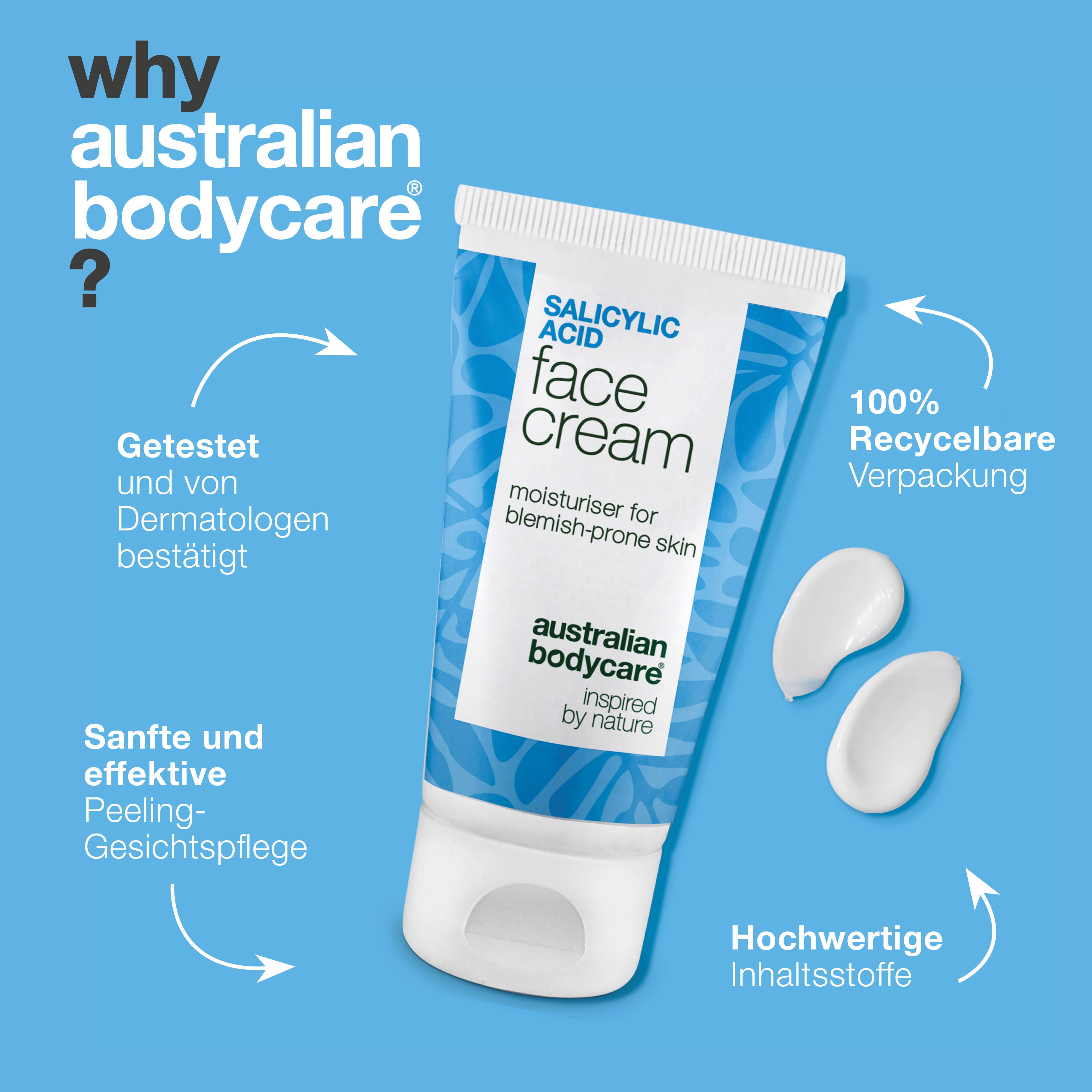 Gesichtscreme mit Salicylsäure gegen Pickel und Mitesser – klärt Poren und reduziert fettige Haut