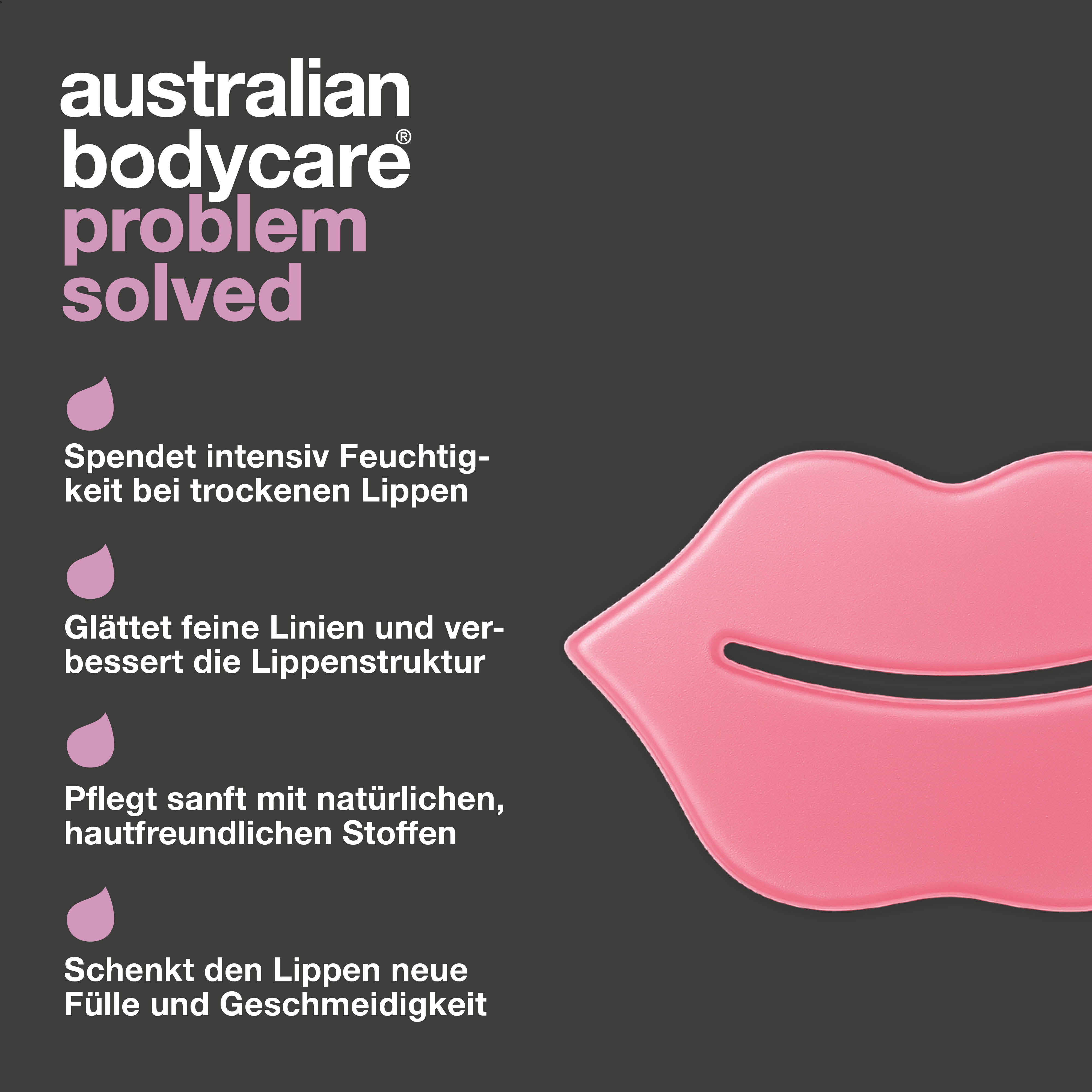 Lippenmaske gegen rissige Lippen und Lippenfältchen. Glättet, hydratisiert und pflegt. Enthält B12, Centella Asiatica und Hyaluronsäure.