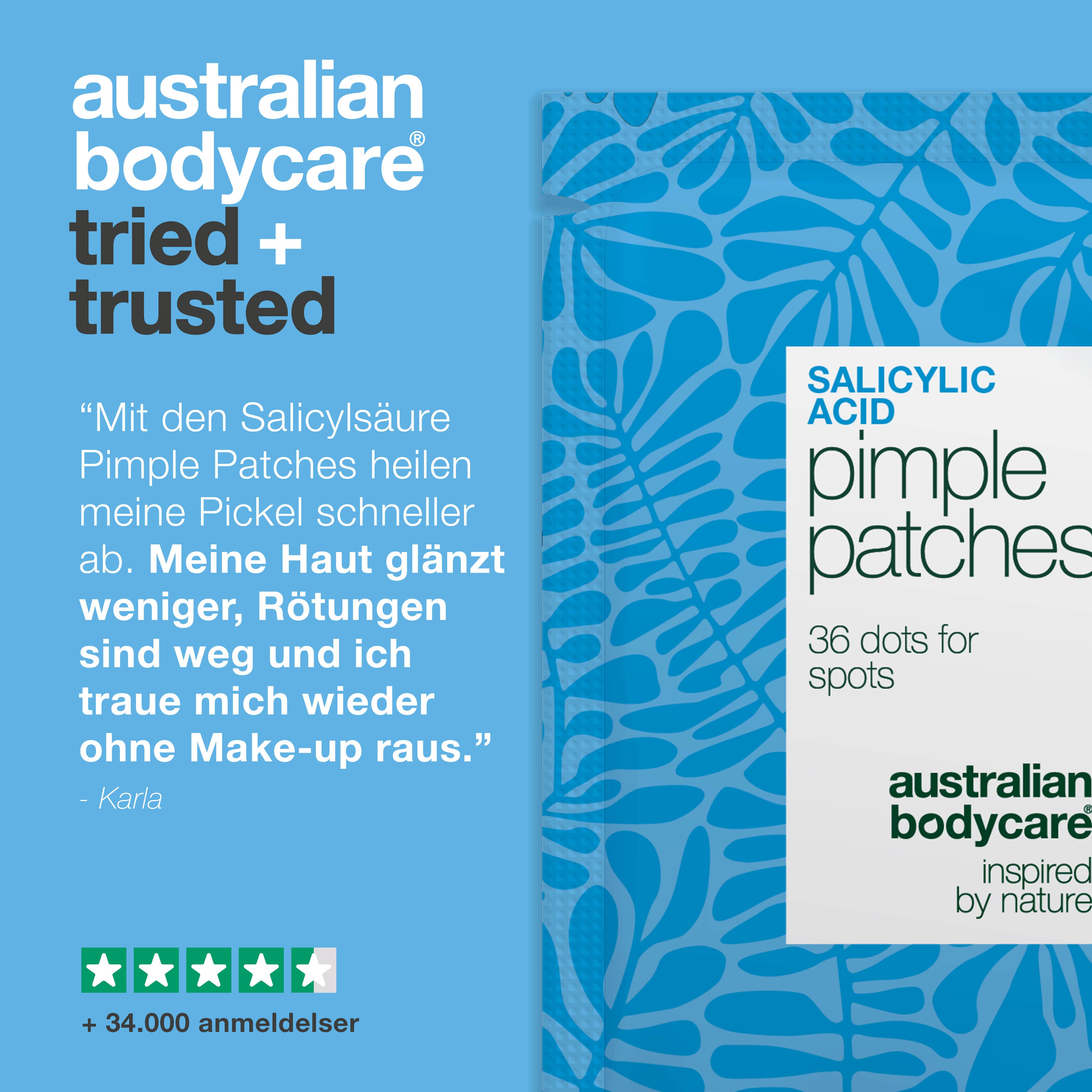 Salicylsäure Pimple Patches helfen bei unreiner, fettiger Haut und verstopften Poren. Enthält Salicylsäure, grüner Tee und Hyaluronsäure.