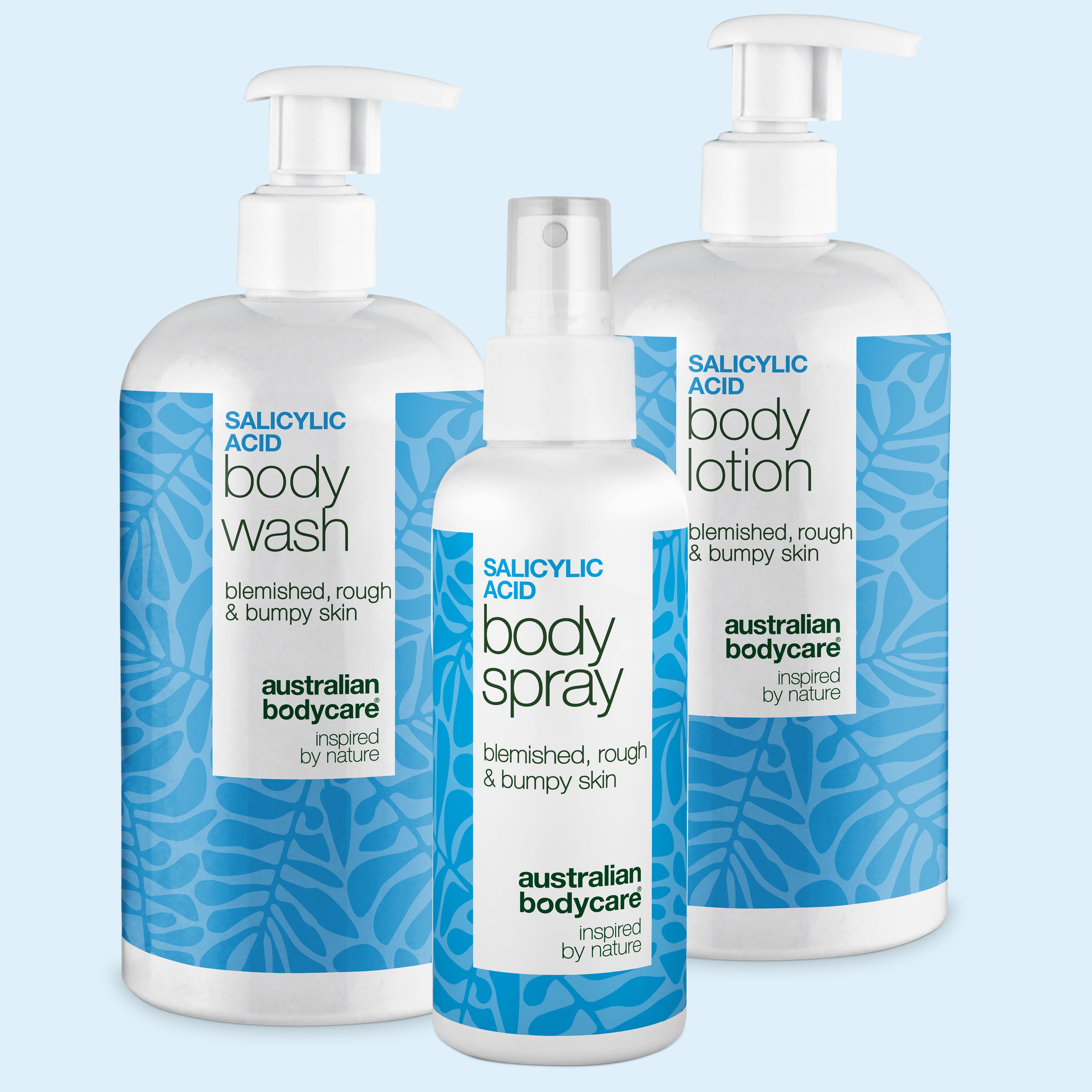 Salicylsäure-Set gegen Pickel am Körper – Duschgel, Body Lotion und Spray von Australian Bodycare